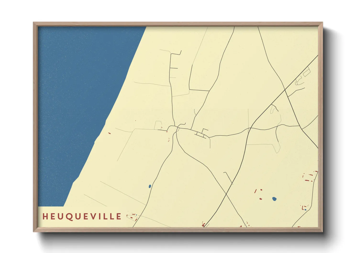 Une affiche de carte sur Heuqueville