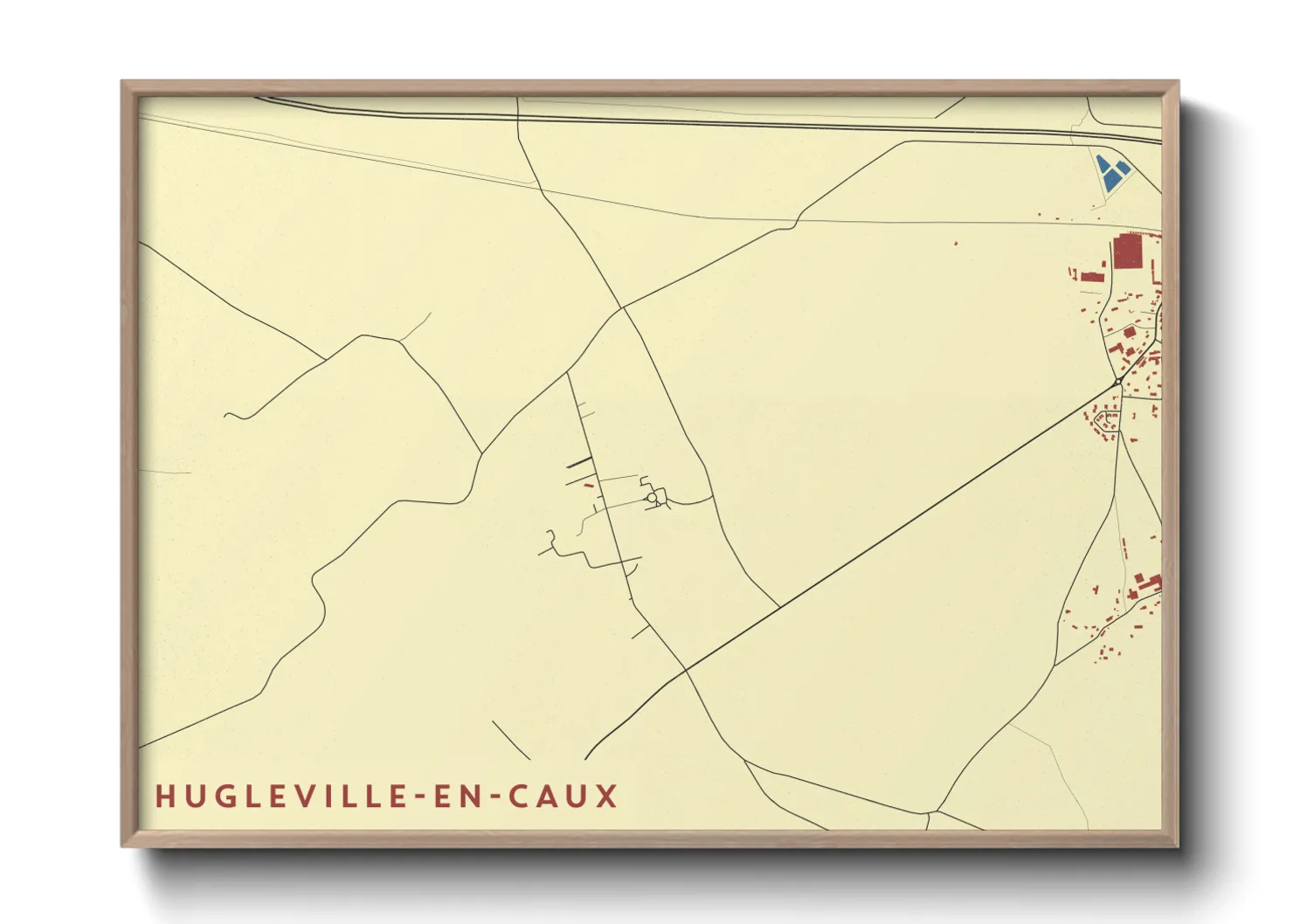Une affiche de carte sur Hugleville-en-Caux