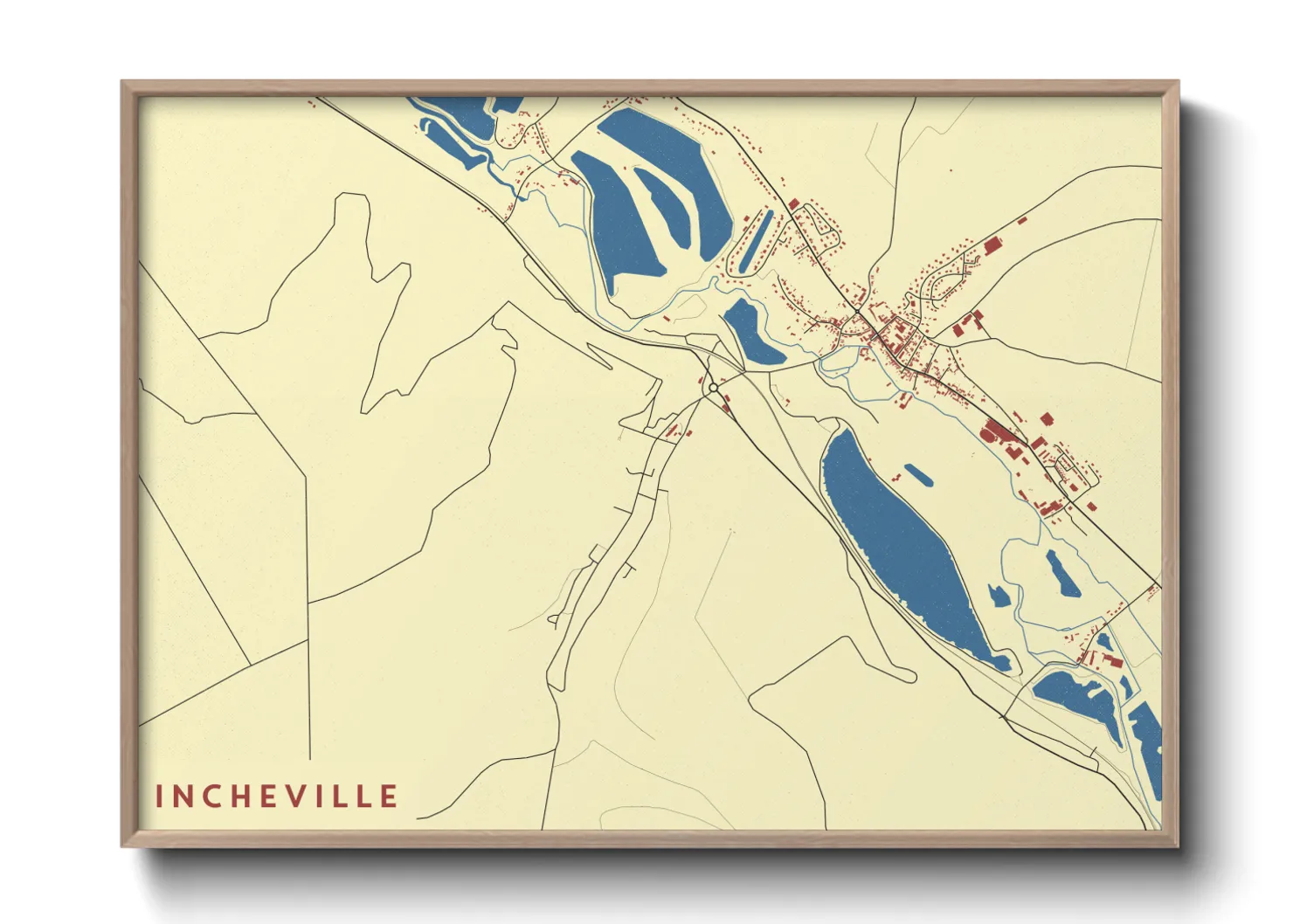 Une affiche de carte sur Incheville