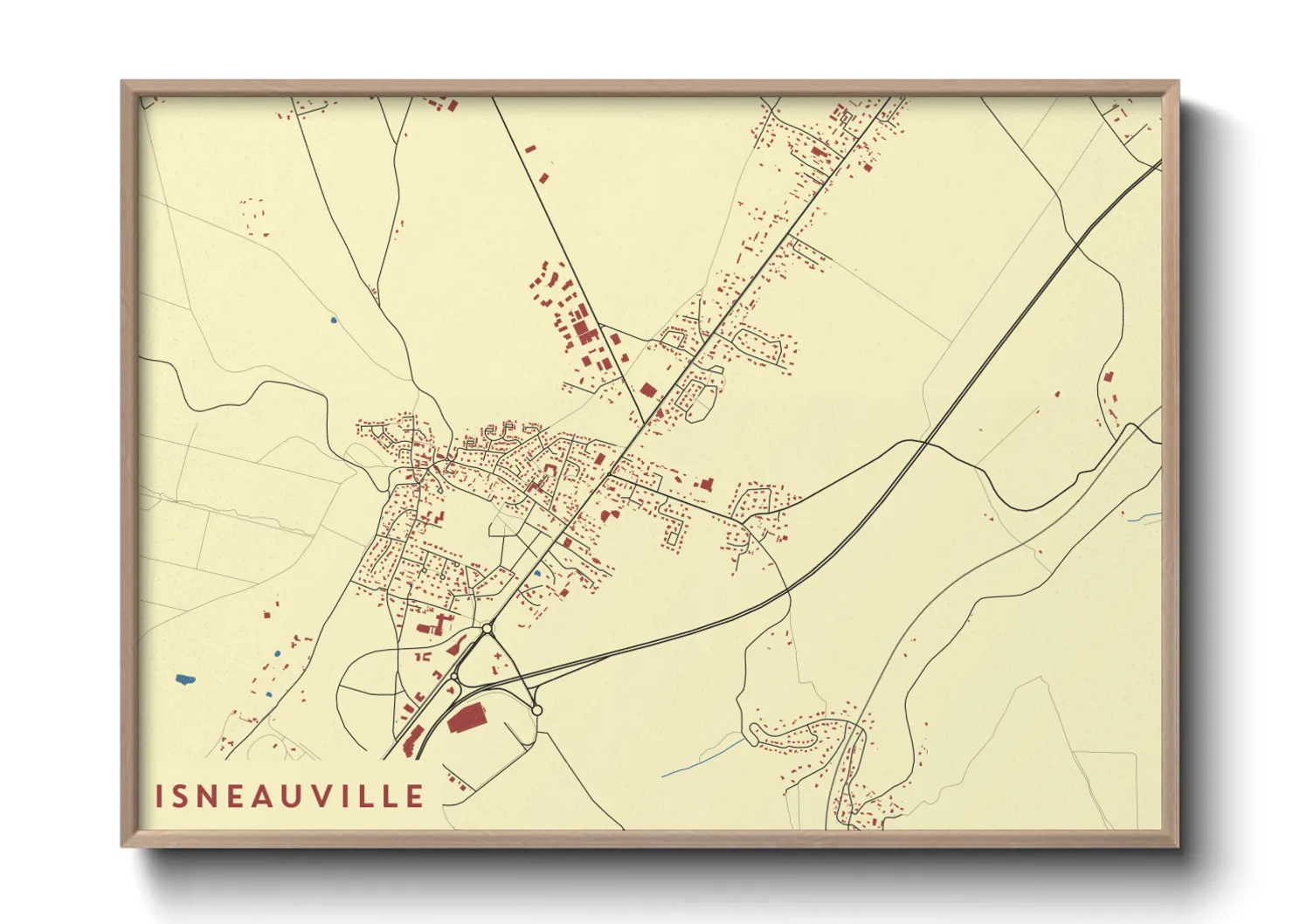 Une affiche de carte sur Isneauville