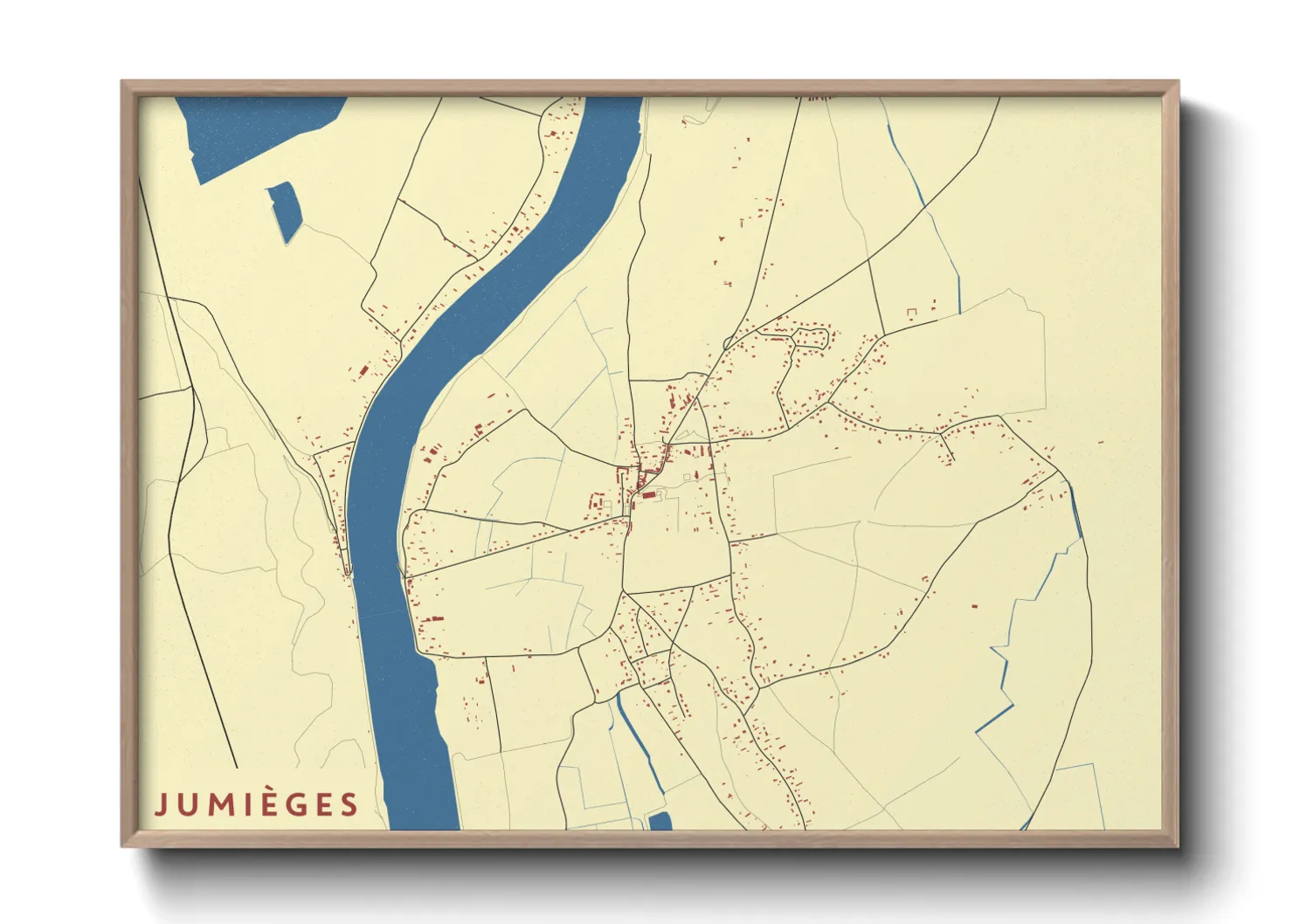 Une affiche de carte sur Jumièges