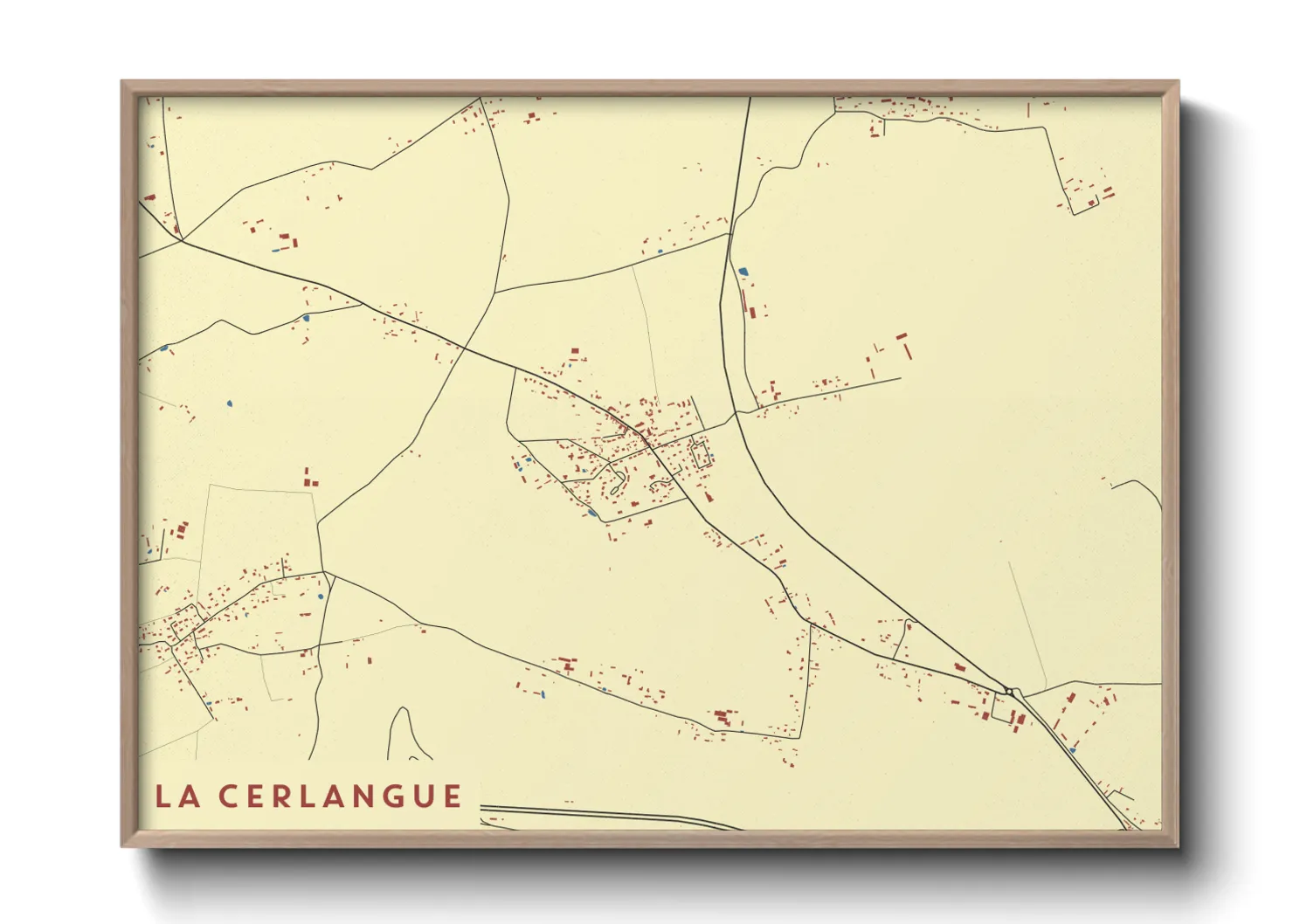 Une affiche de carte sur La Cerlangue