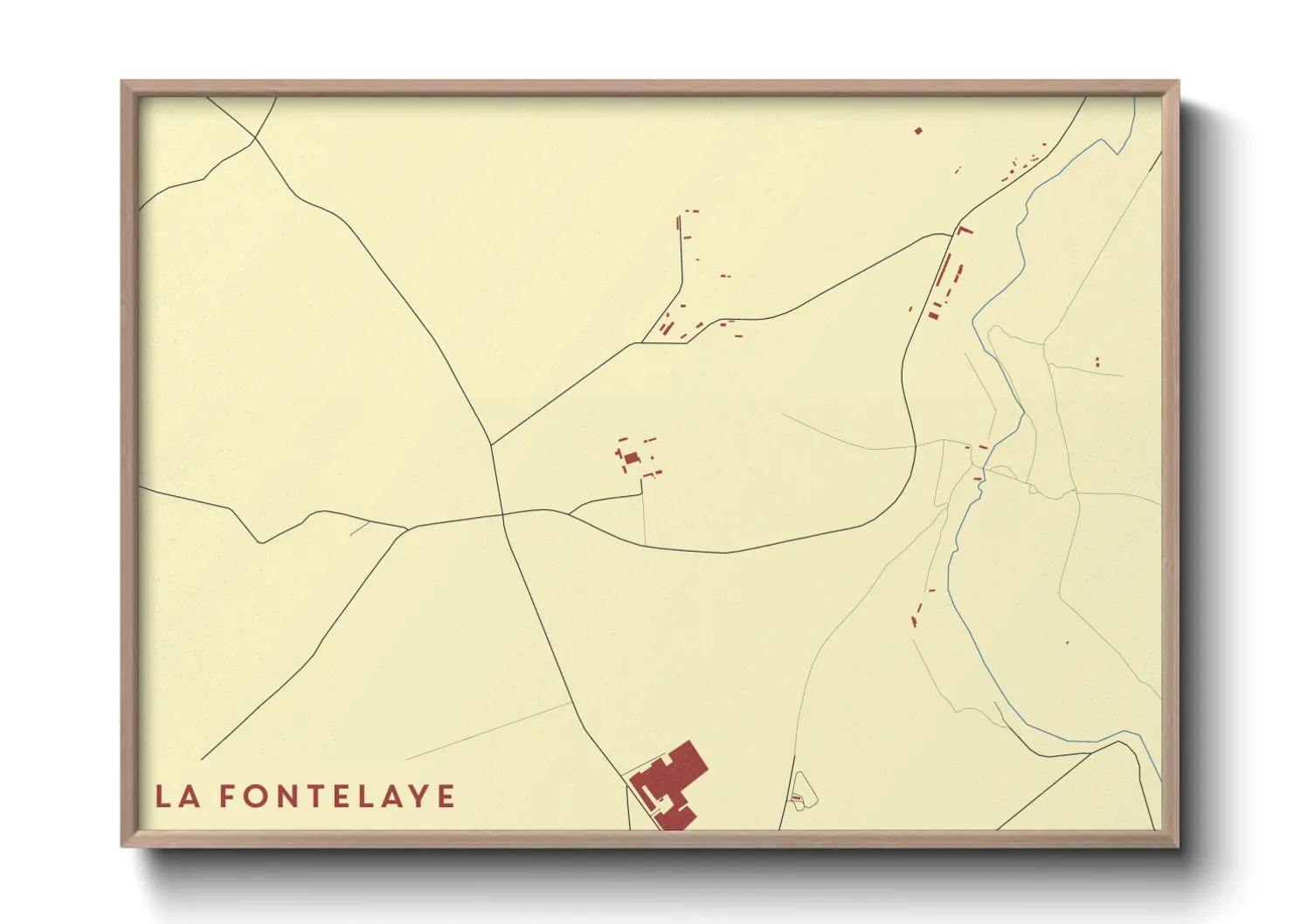 Une affiche de carte sur La Fontelaye