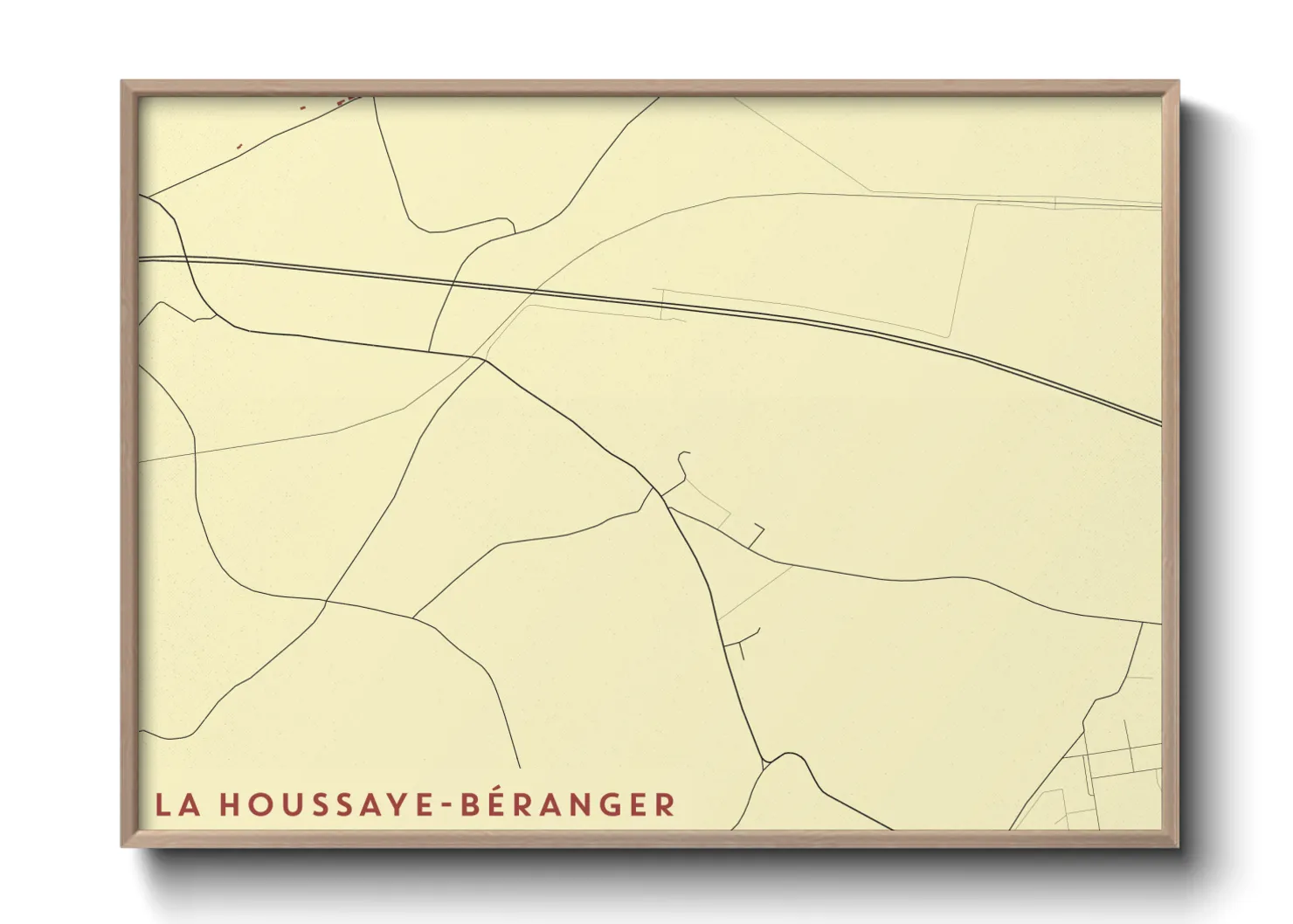 Une affiche de carte sur La Houssaye-Béranger