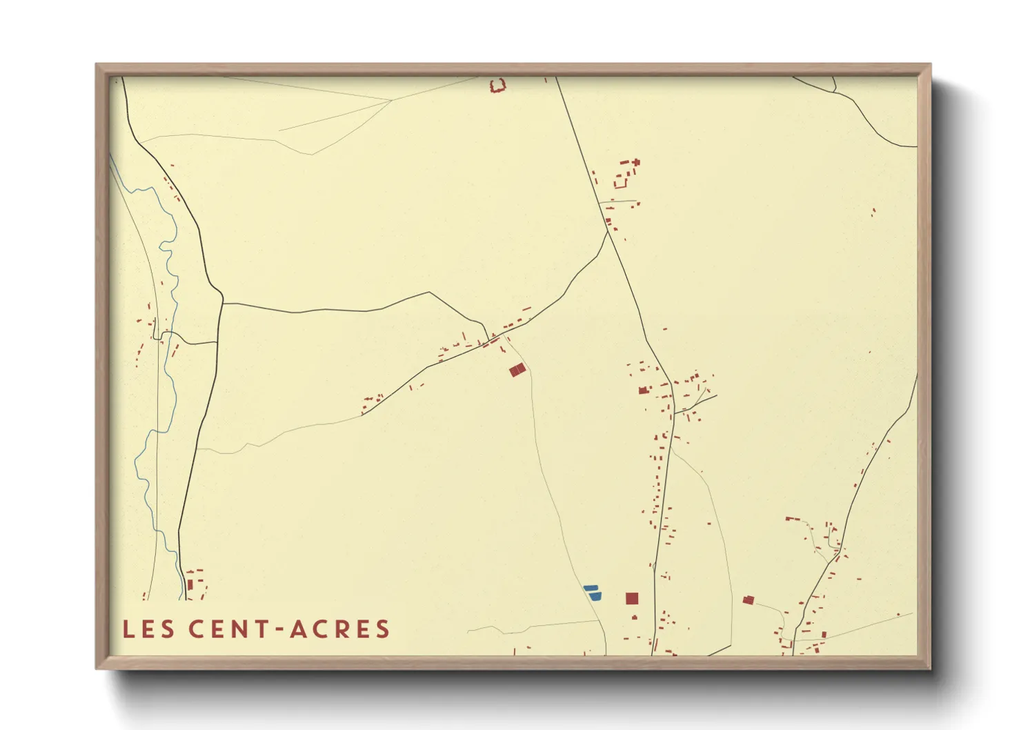 Une affiche de carte sur Les Cent-Acres