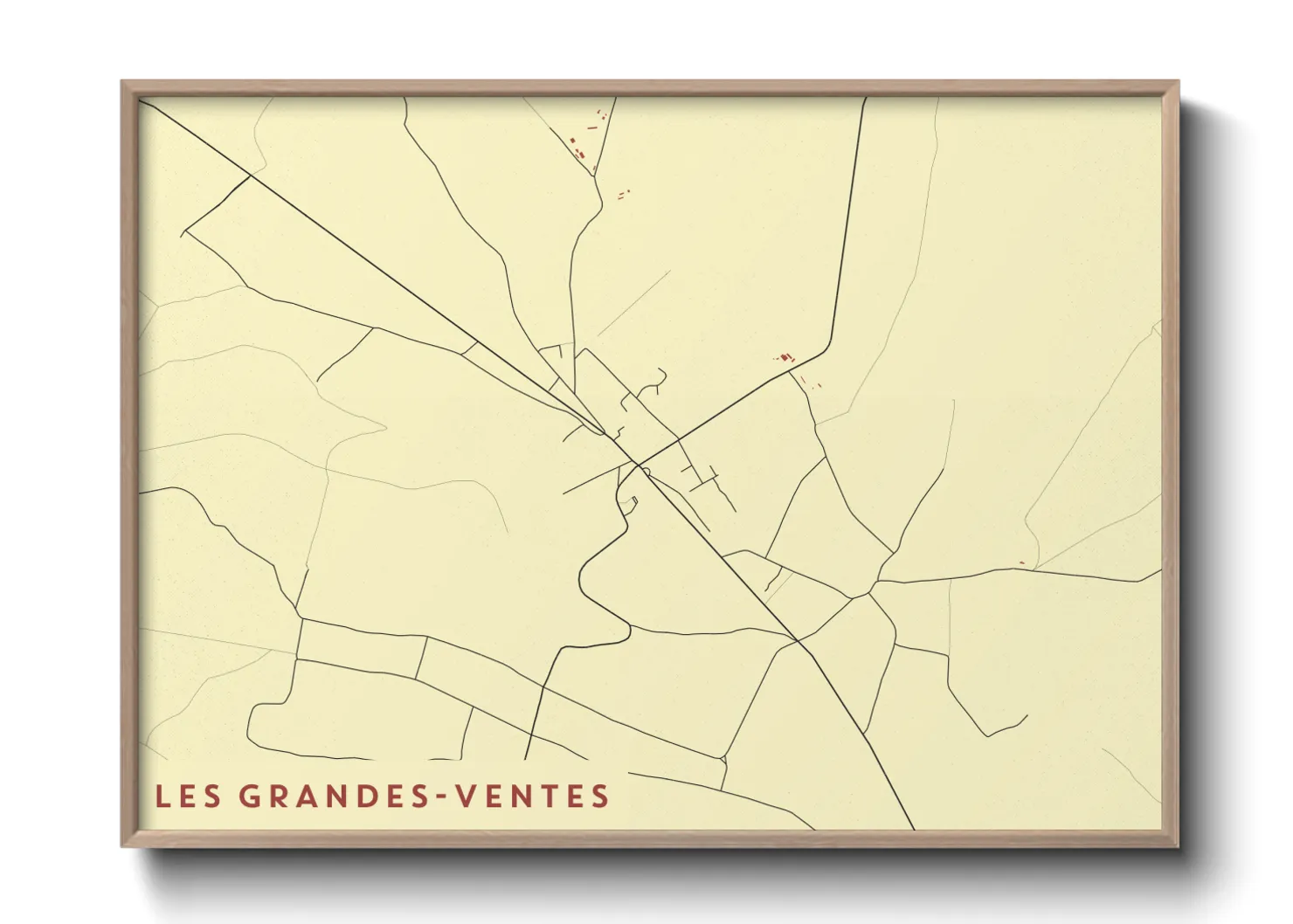 Une affiche de carte sur Les Grandes-Ventes