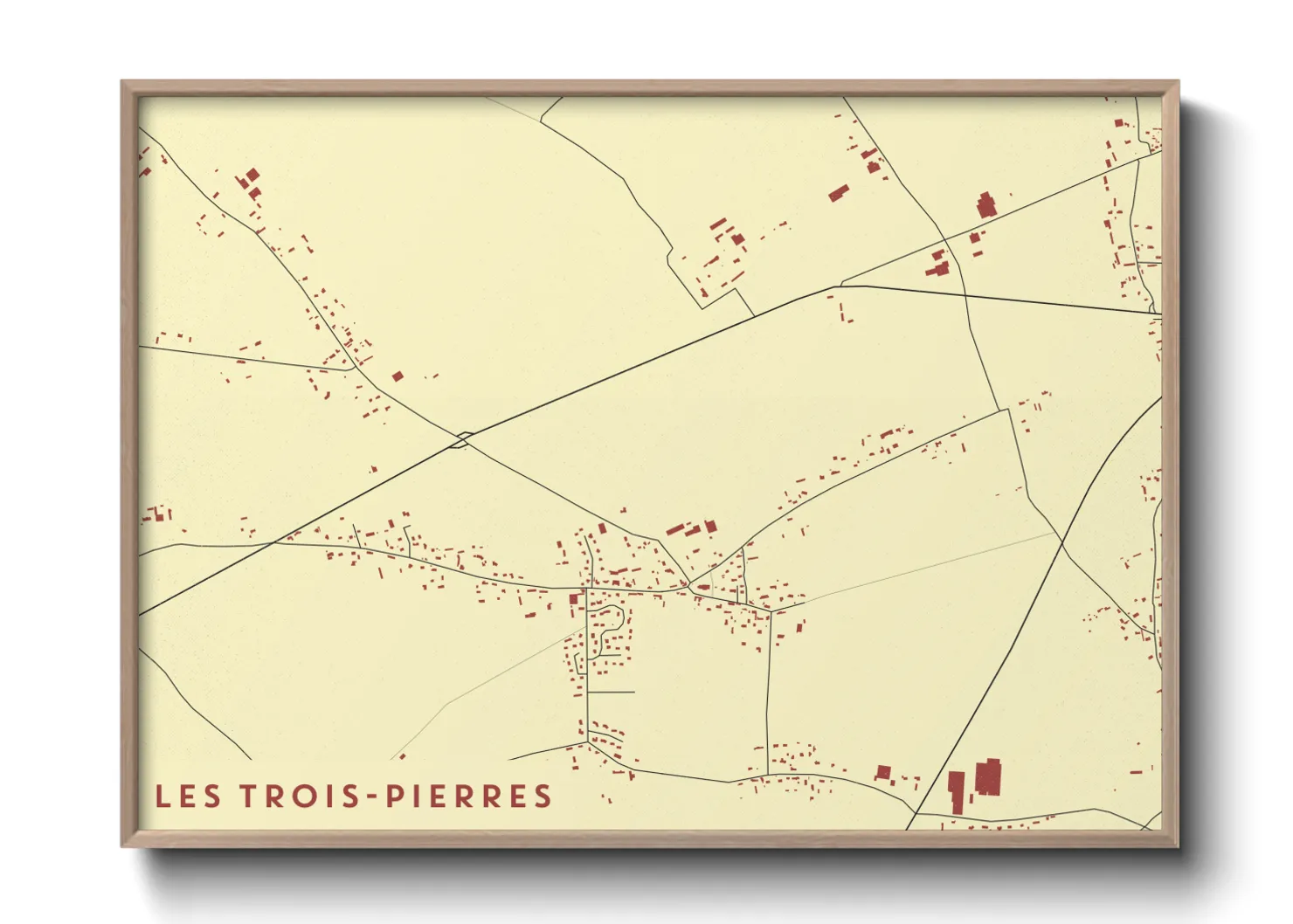 Une affiche de carte sur Les Trois-Pierres