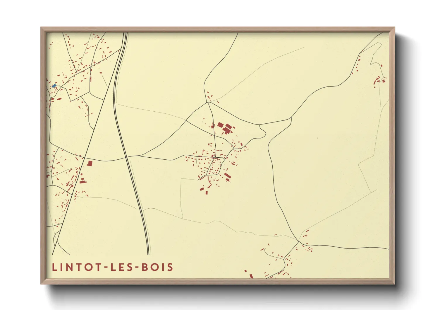 Une affiche de carte sur Lintot-les-Bois