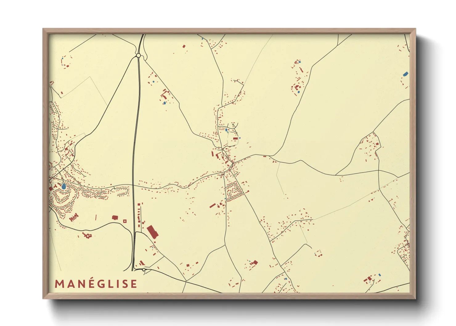 Une affiche de carte sur Manéglise