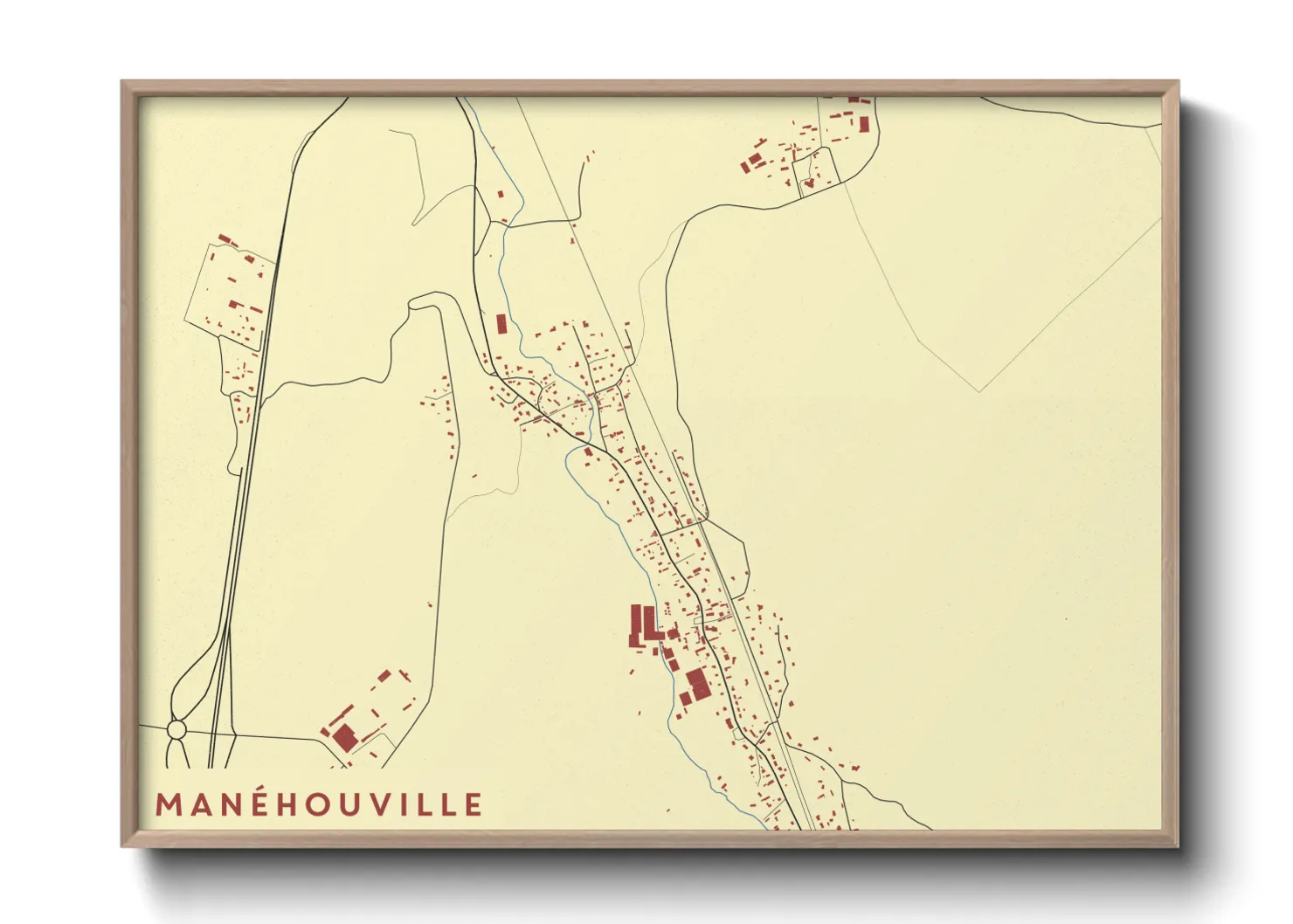 Une affiche de carte sur Manéhouville