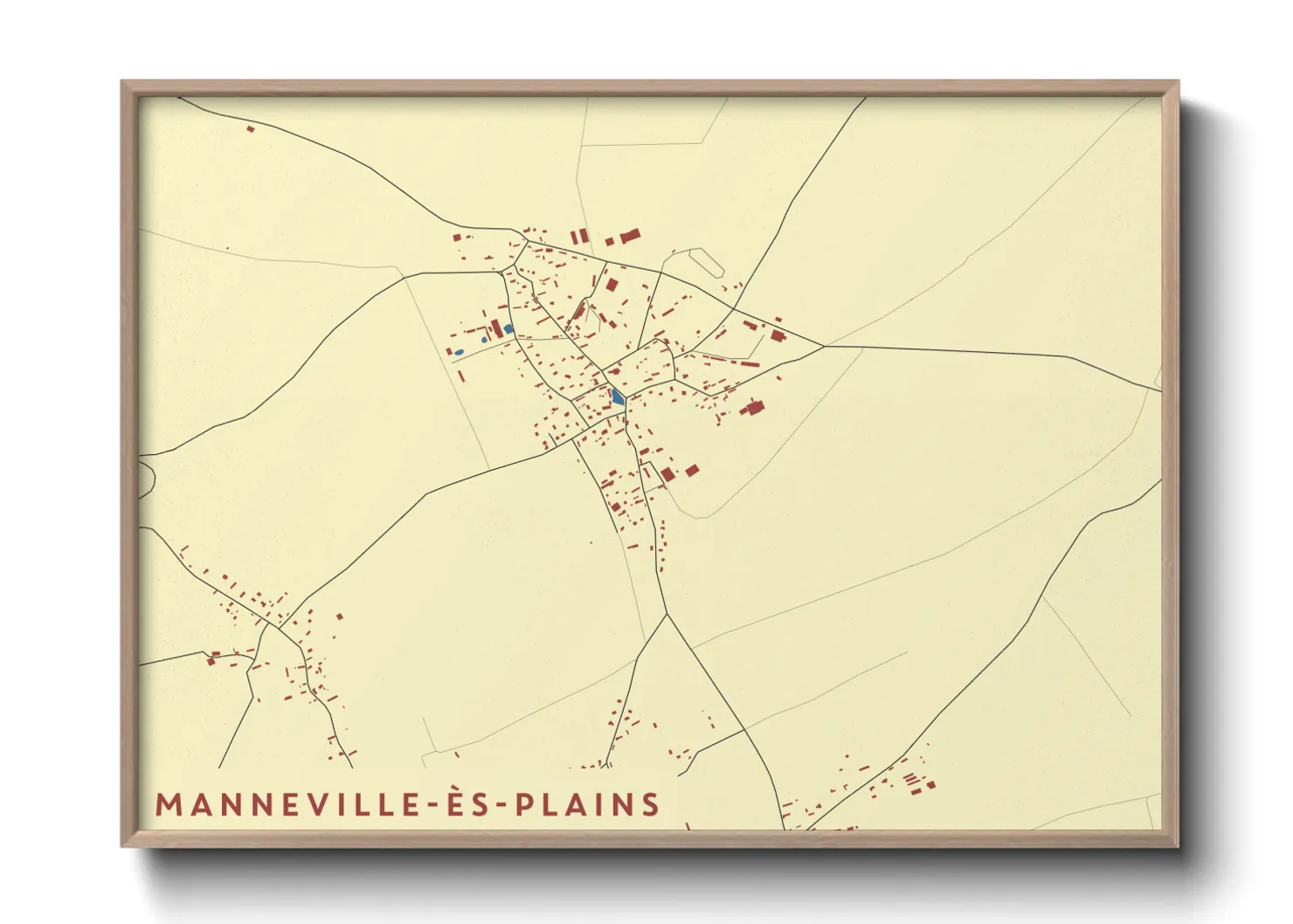 Une affiche de carte sur Manneville-ès-Plains
