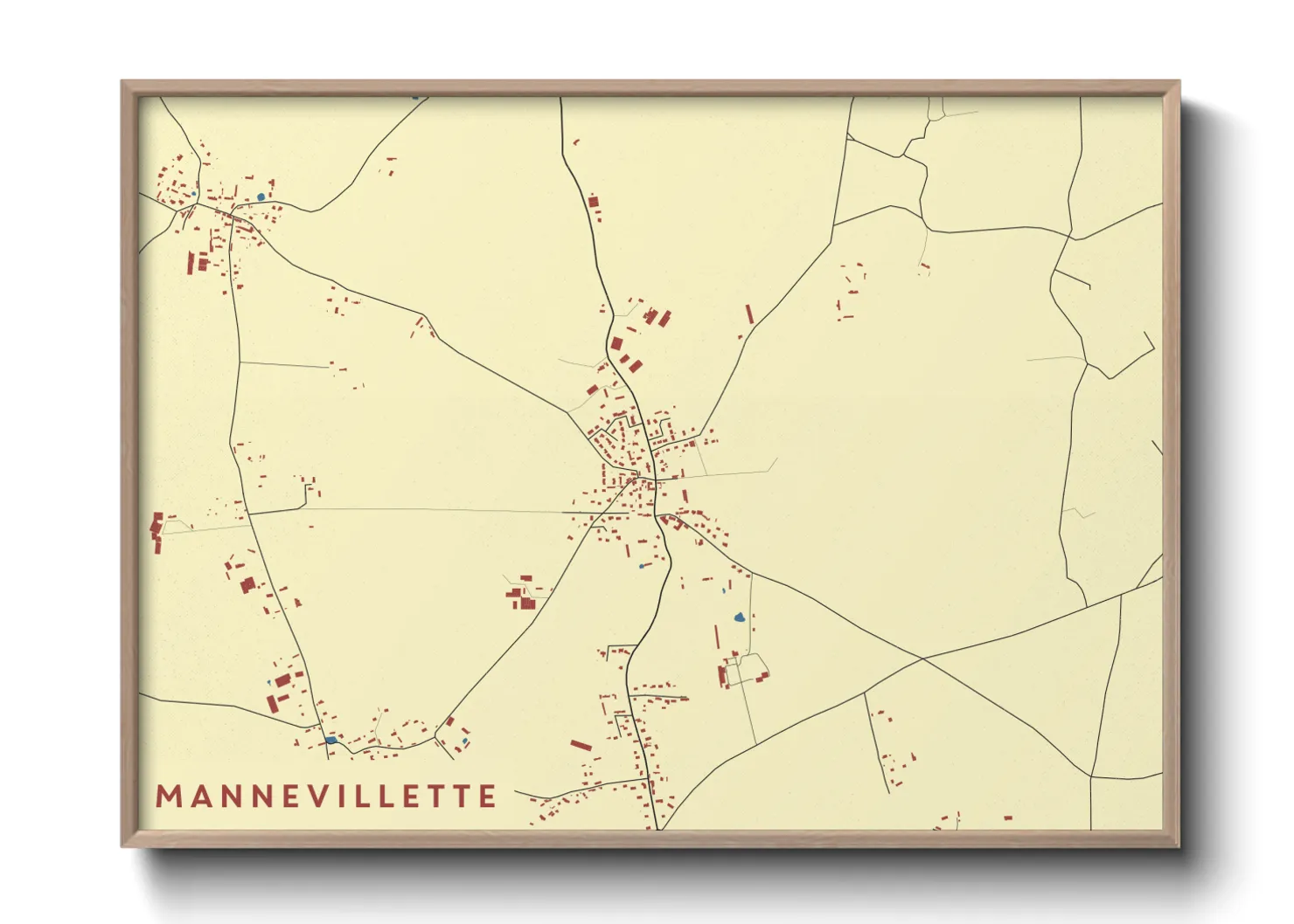 Une affiche de carte sur Mannevillette