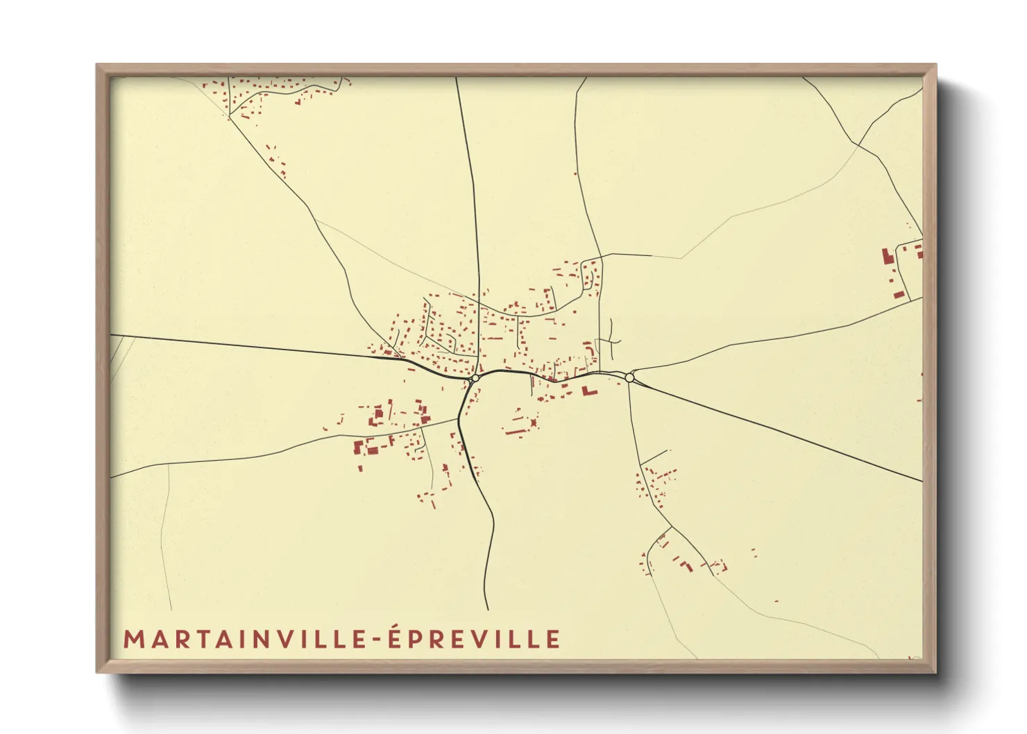 Une affiche de carte sur Martainville-Épreville