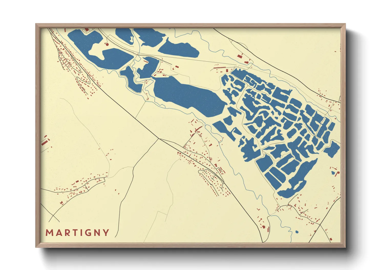 Une affiche de carte sur Martigny