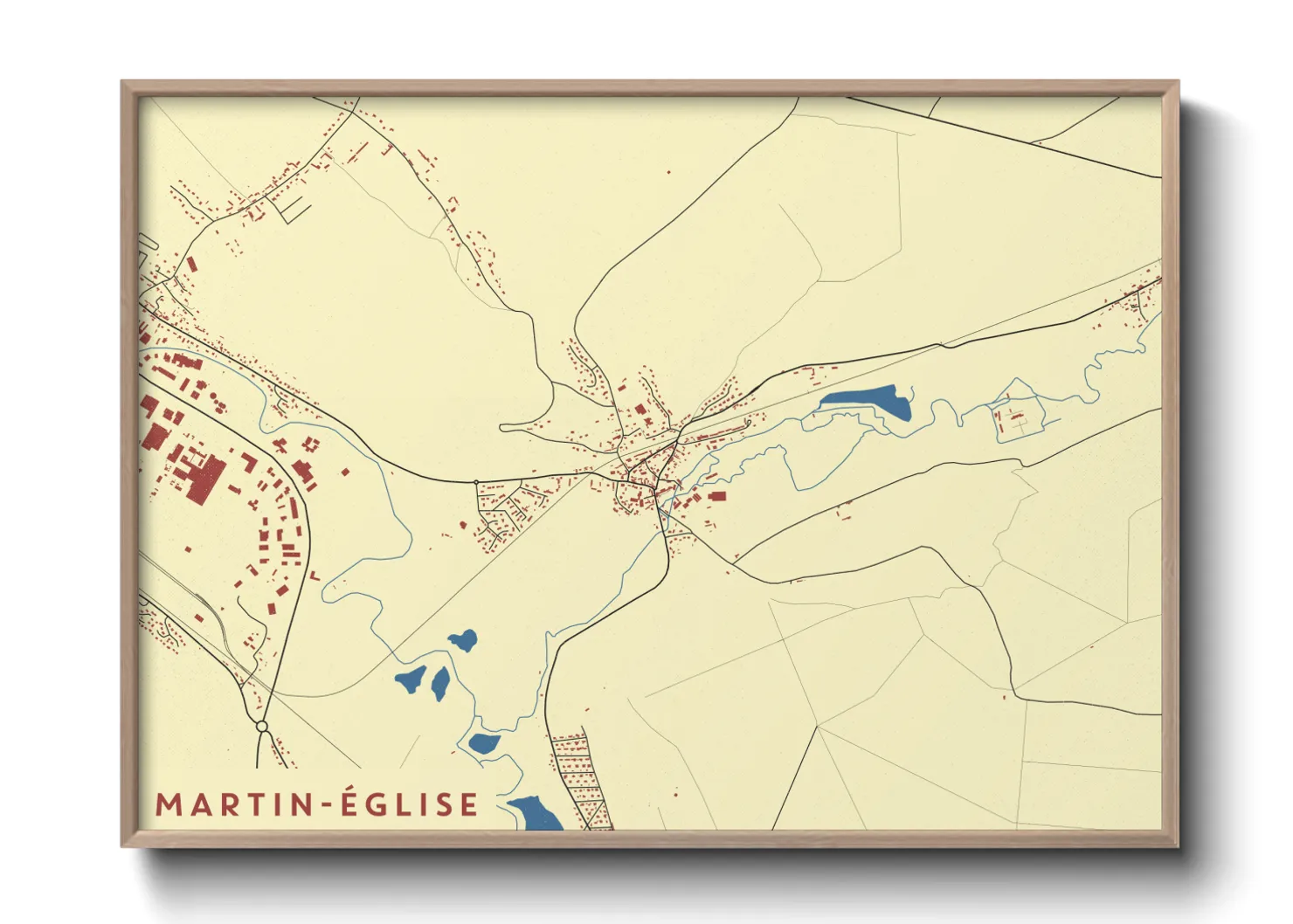 Une affiche de carte sur Martin-Église