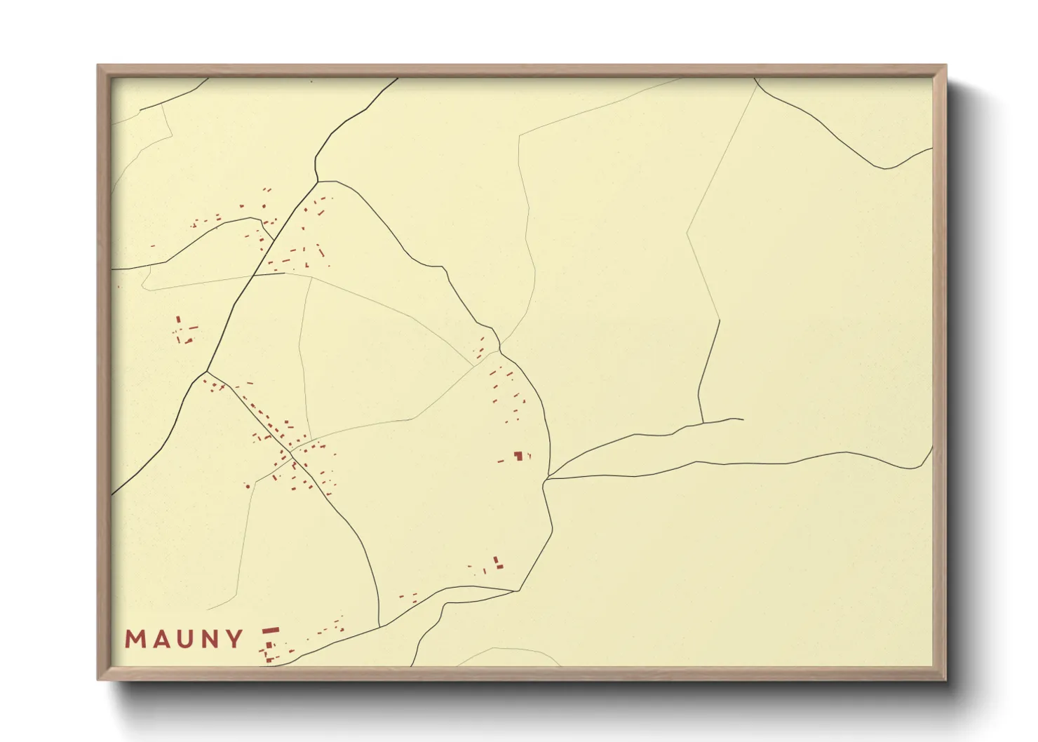 Une affiche de carte sur Mauny