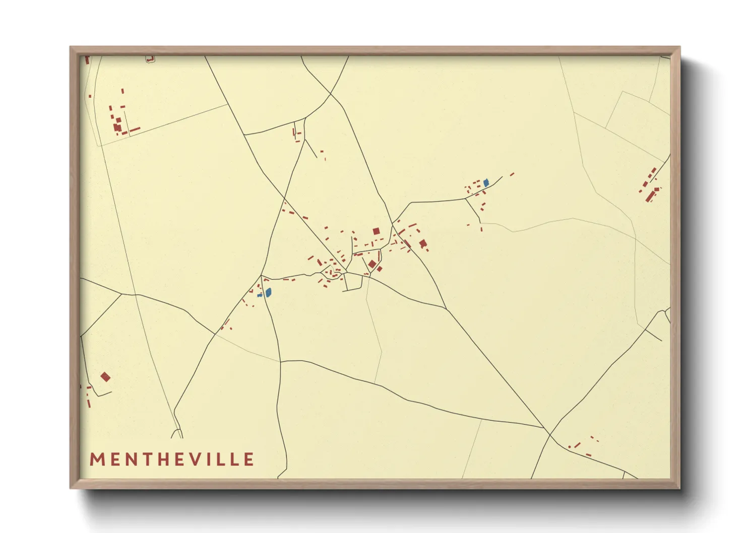 Une affiche de carte sur Mentheville