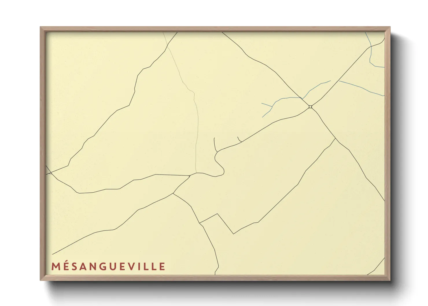 Une affiche de carte sur Mésangueville