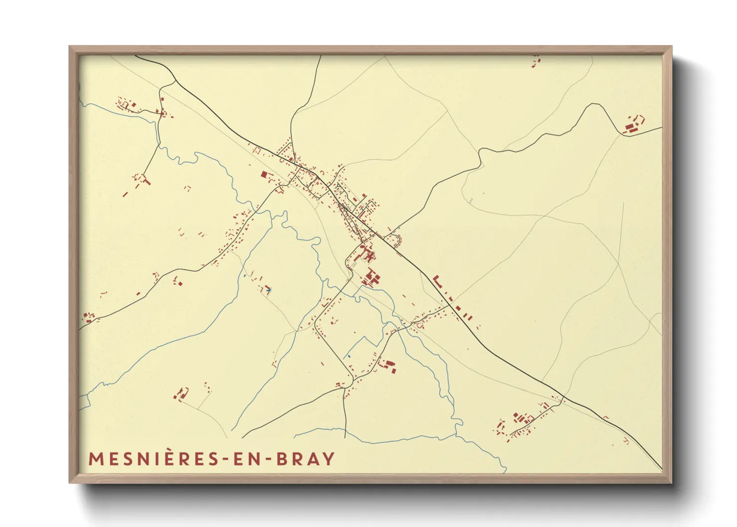 Une affiche de carte sur Mesnières-en-Bray
