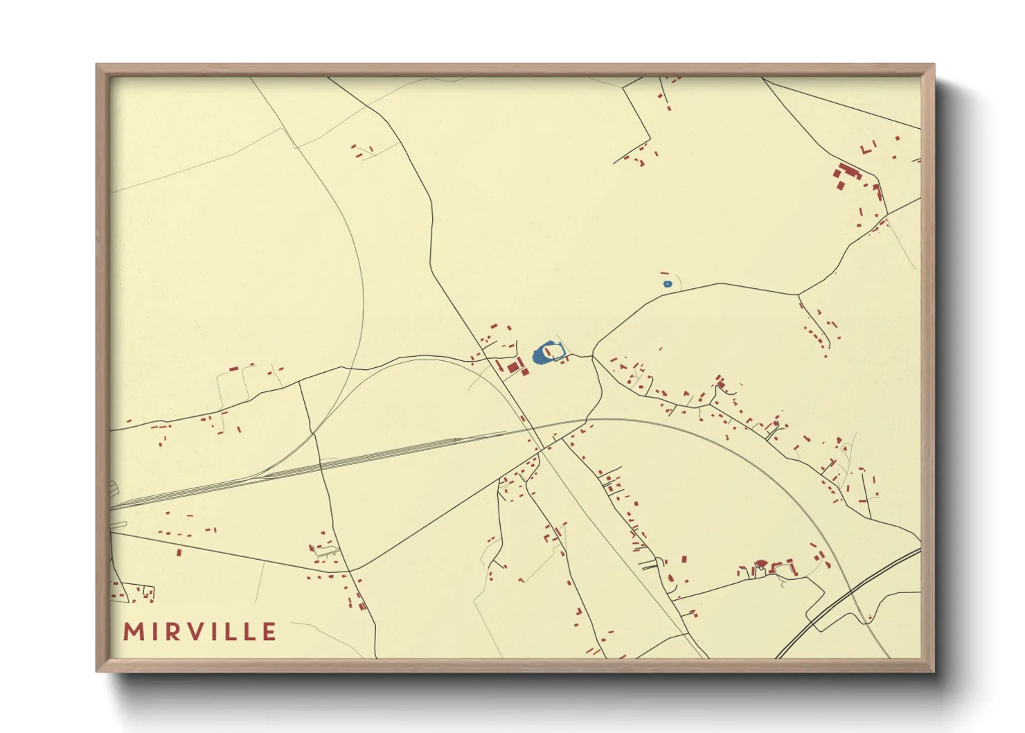 Une affiche de carte sur Mirville