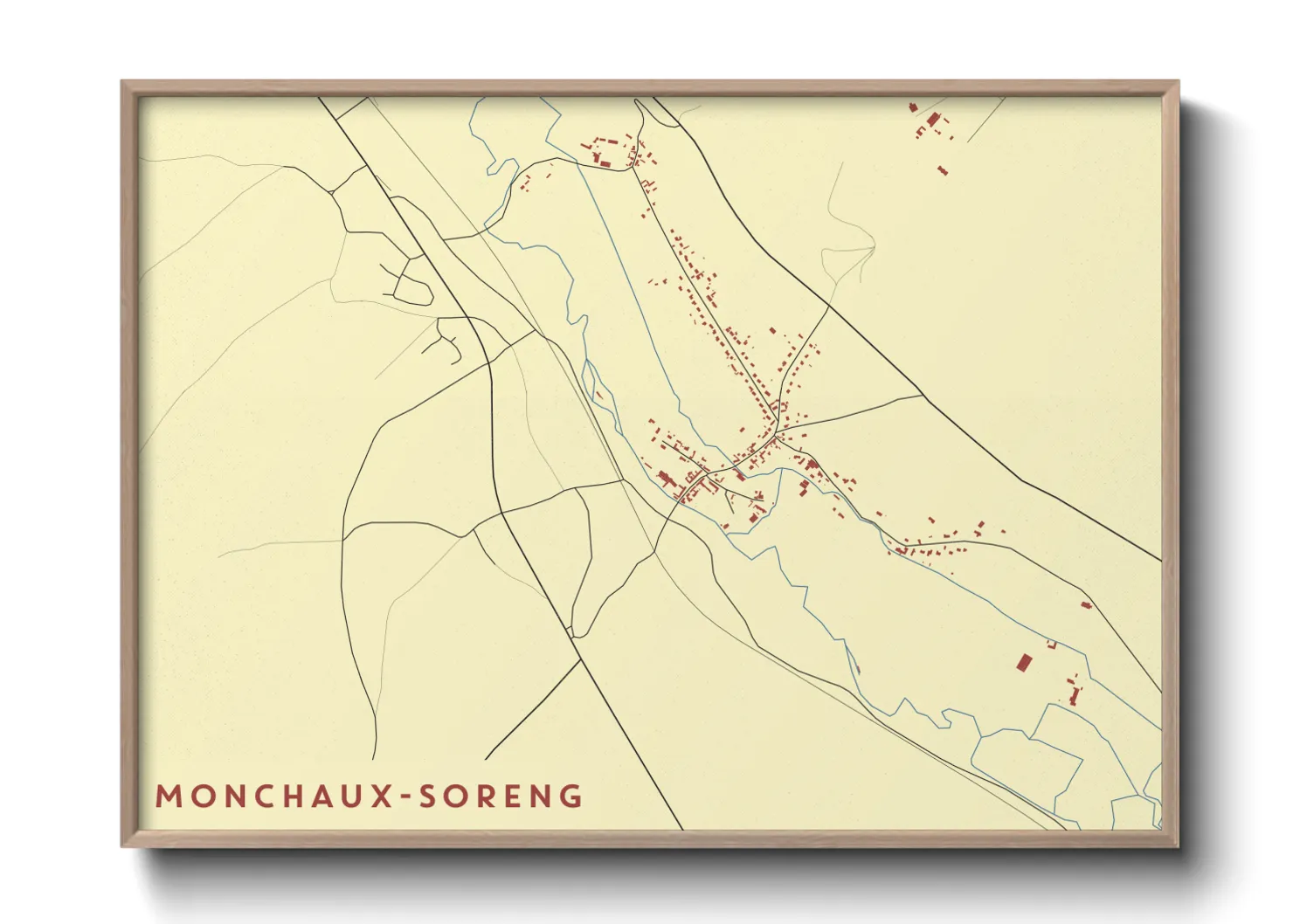 Une affiche de carte sur Monchaux-Soreng