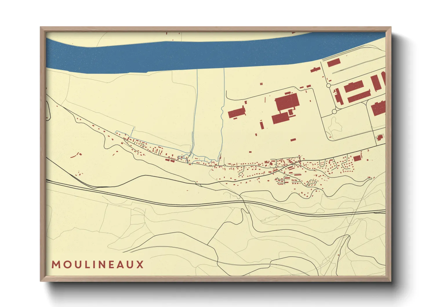 Une affiche de carte sur Moulineaux