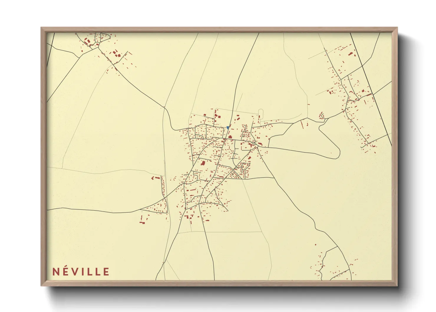 Une affiche de carte sur Néville