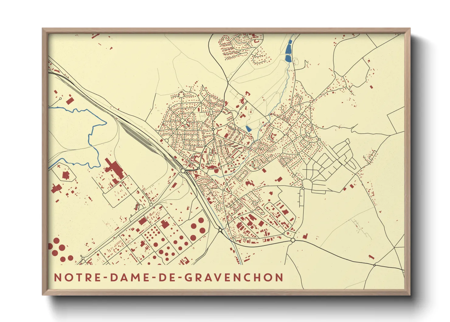 Une affiche de carte sur Notre-Dame-de-Gravenchon