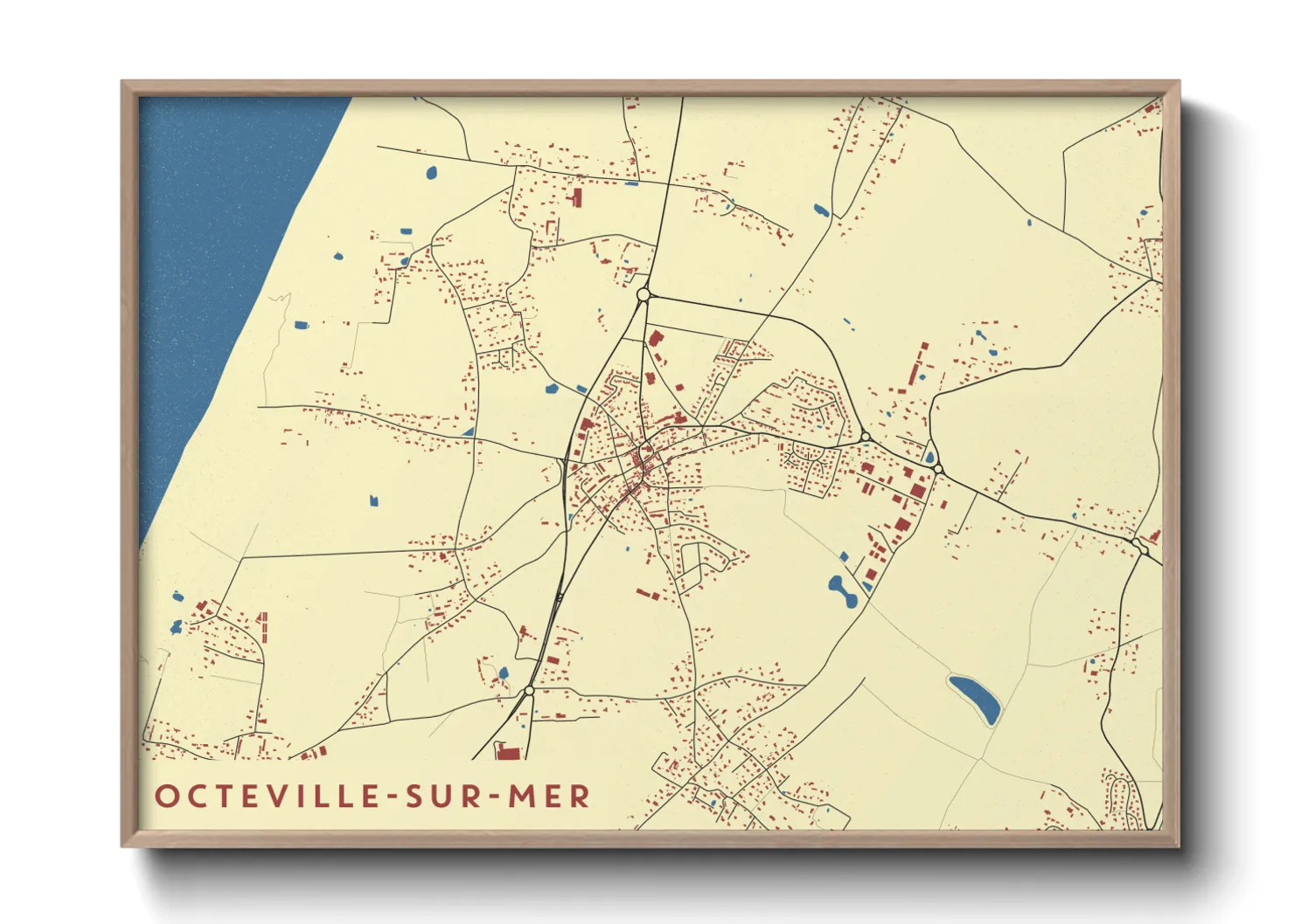 Une affiche de carte sur Octeville-sur-Mer
