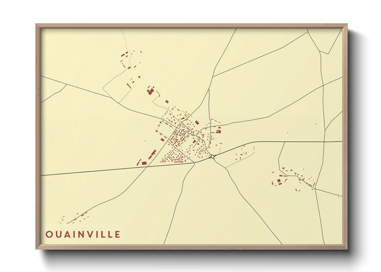 Une affiche de carte sur Ouainville