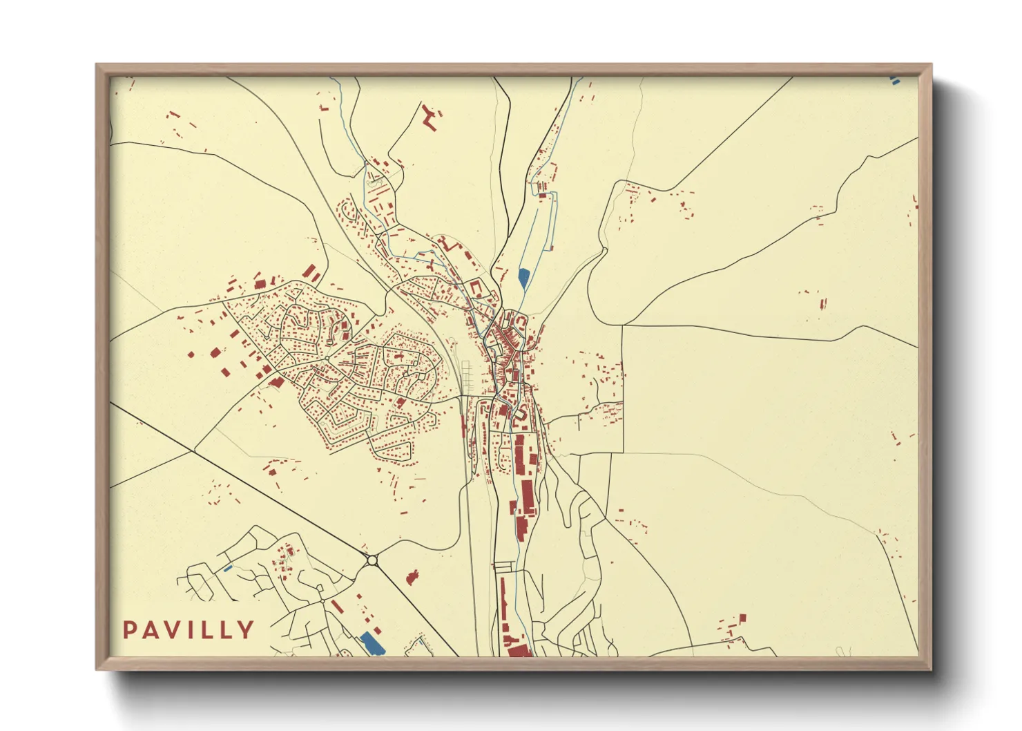 Une affiche de carte sur Pavilly