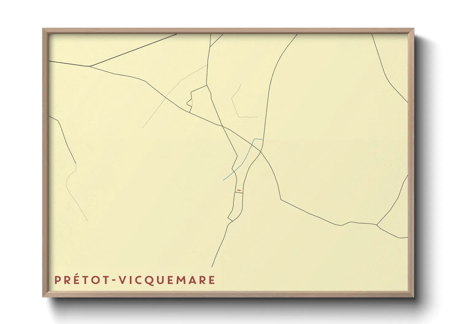 Une affiche de carte sur Prétot-Vicquemare