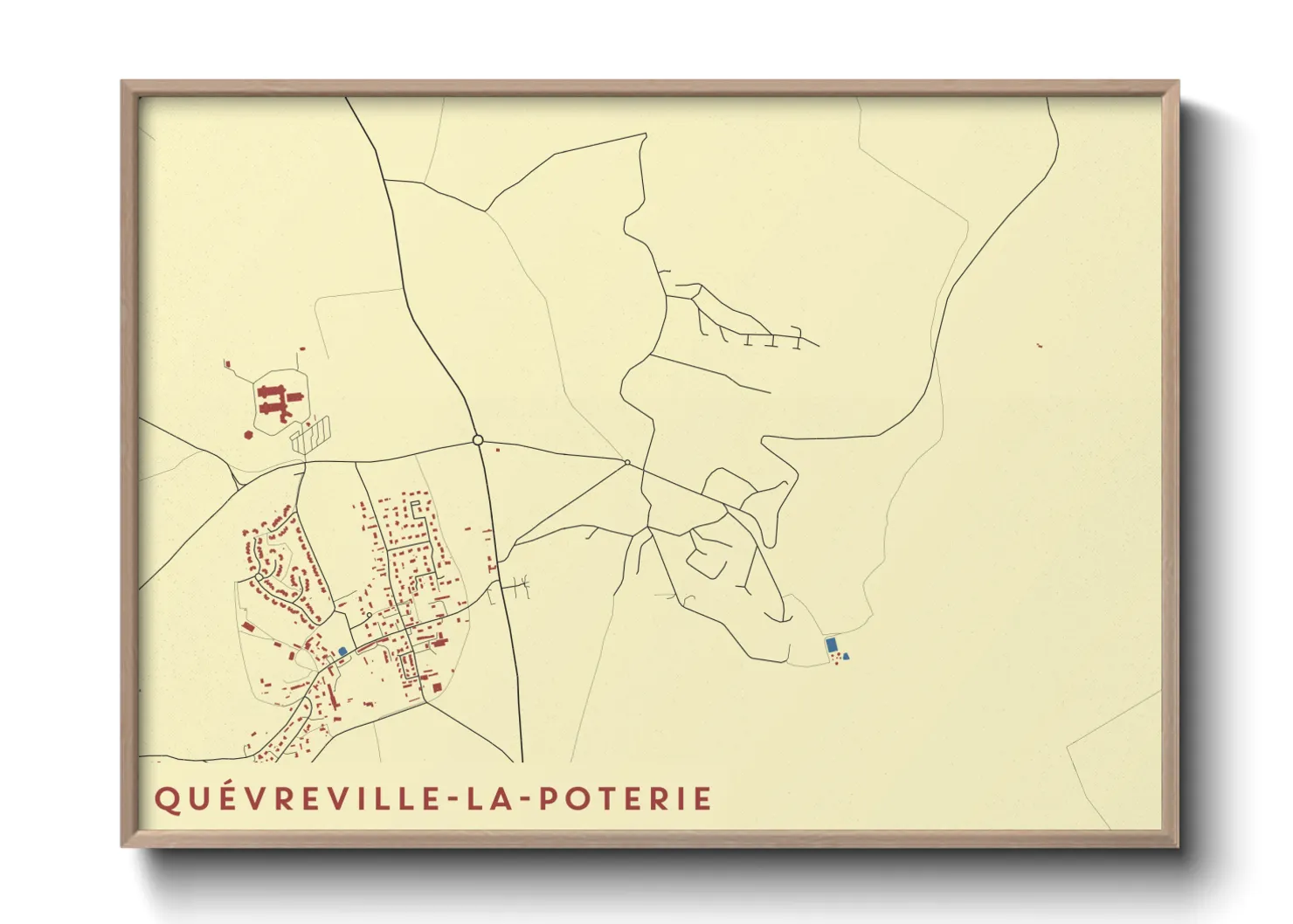 Une affiche de carte sur Quévreville-la-Poterie