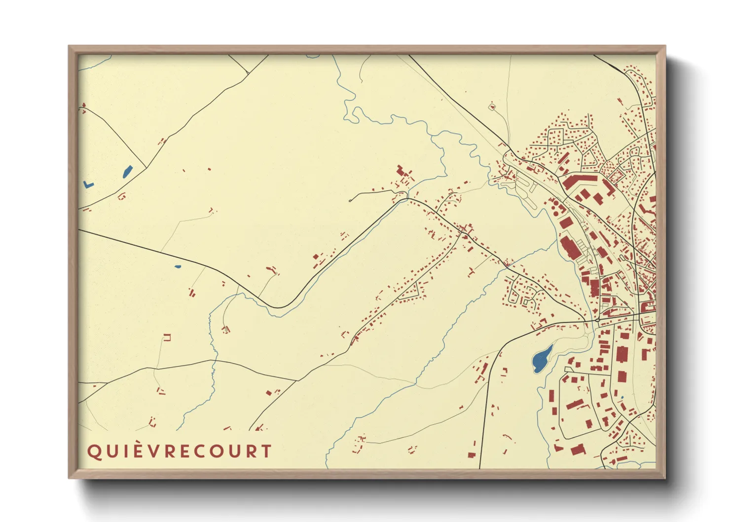 Une affiche de carte sur Quièvrecourt