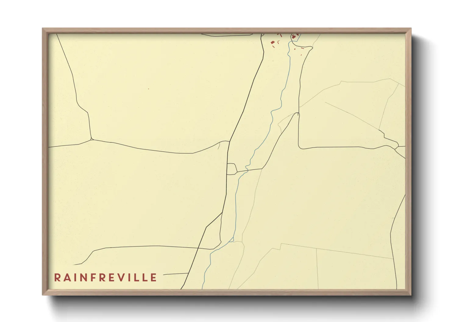 Une affiche de carte sur Rainfreville