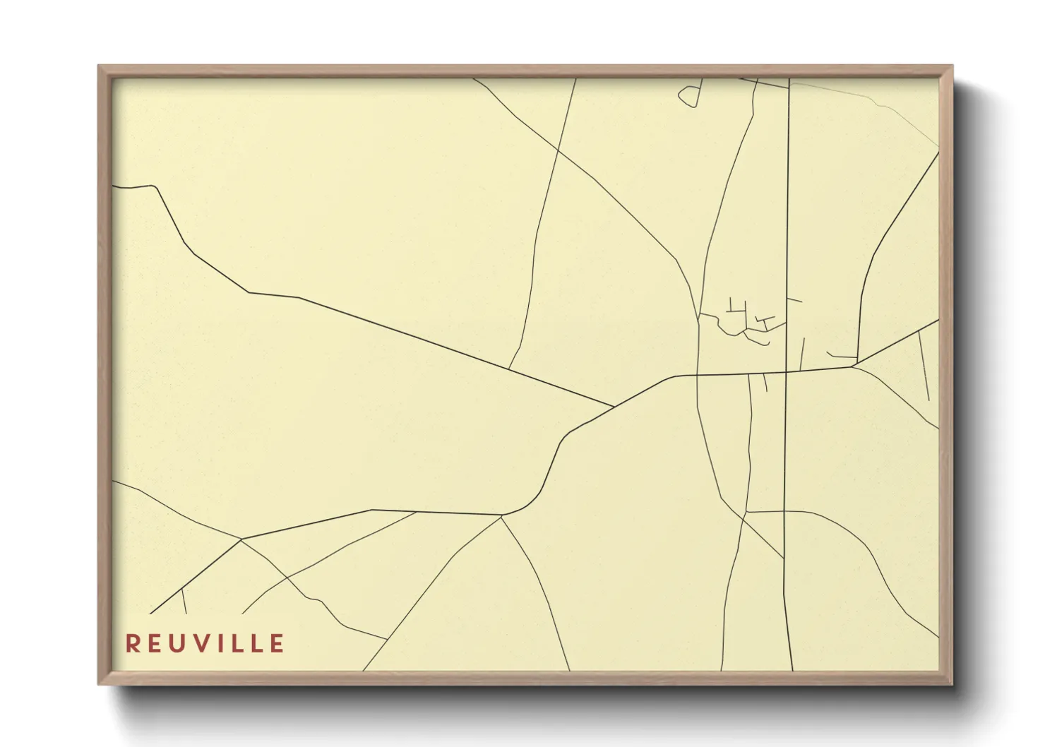 Une affiche de carte sur Reuville