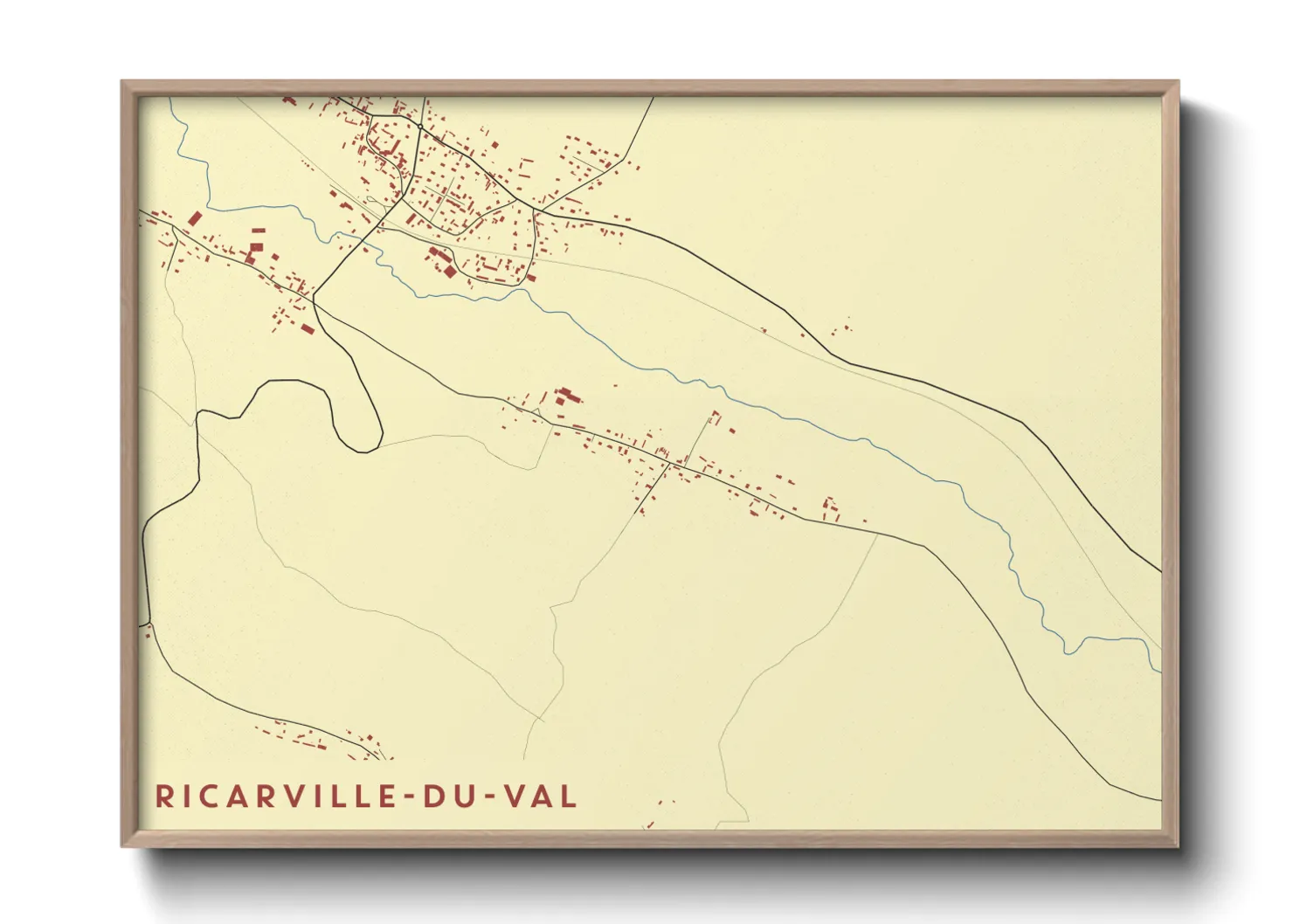 Une affiche de carte sur Ricarville-du-Val