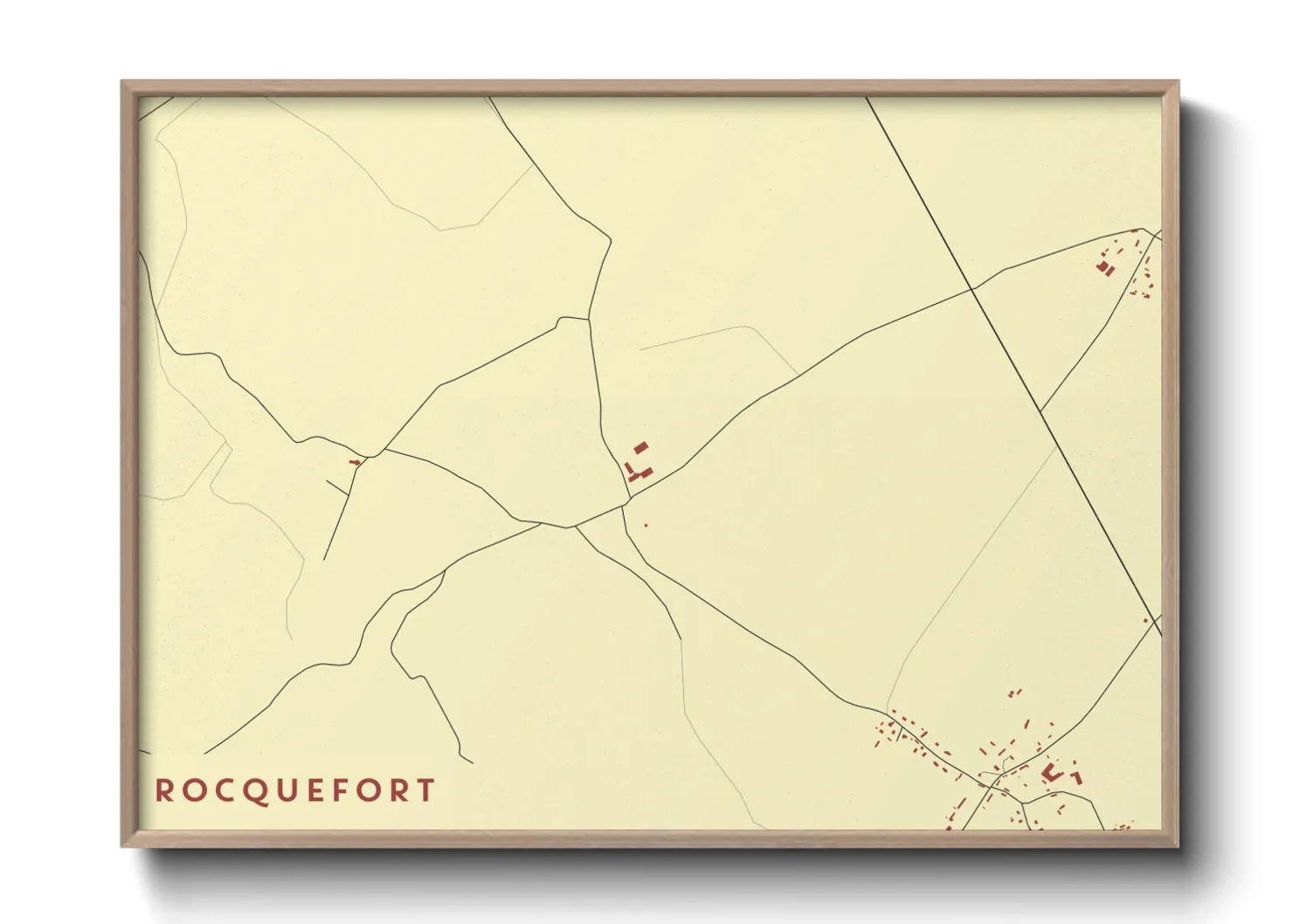 Une affiche de carte sur Rocquefort