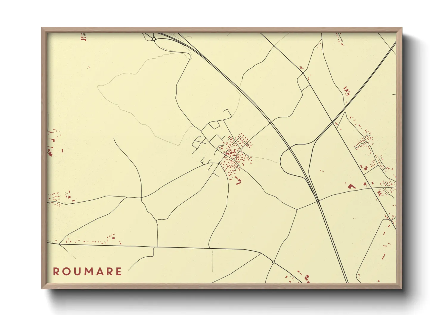 Une affiche de carte sur Roumare