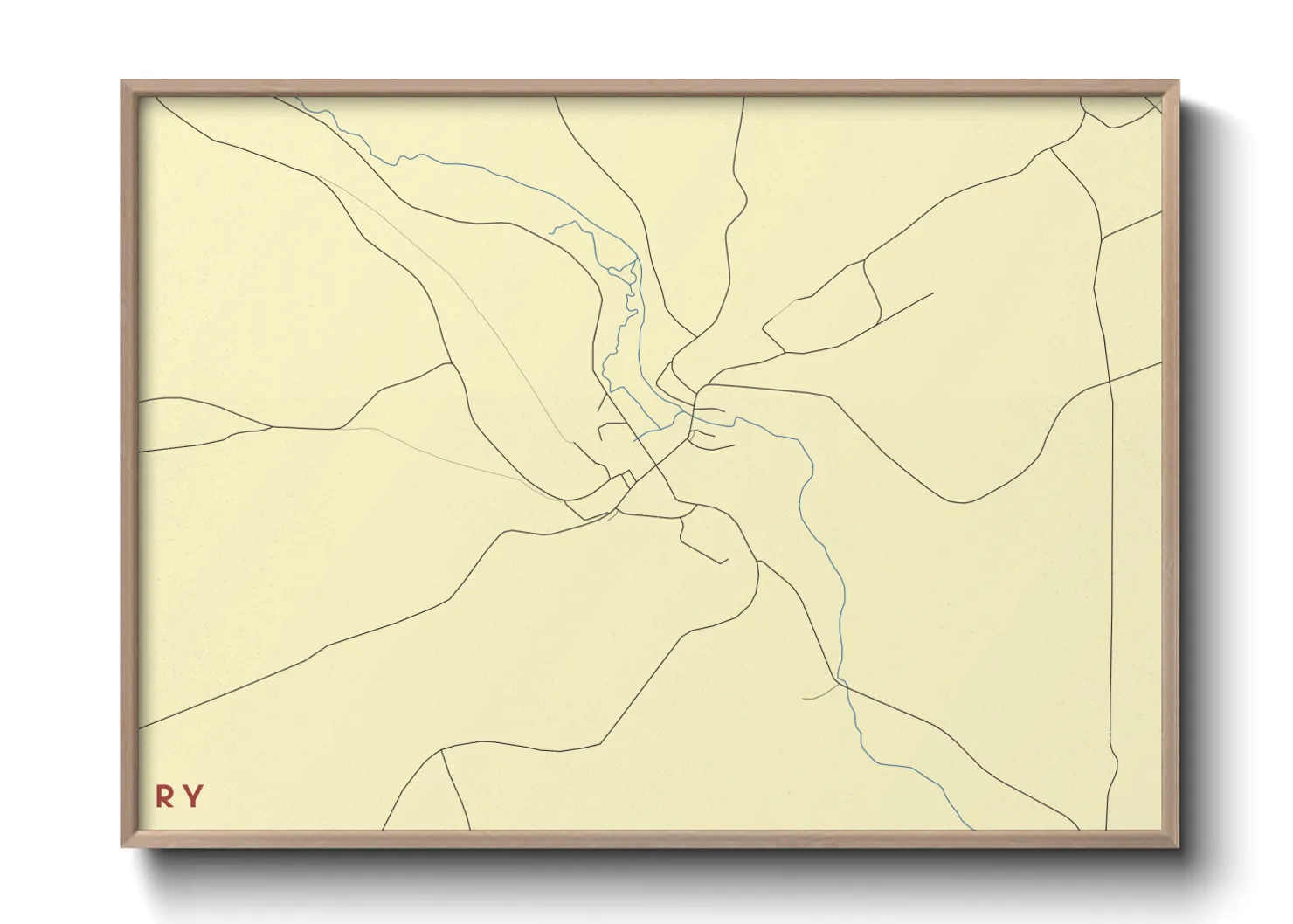 Une affiche de carte sur Ry