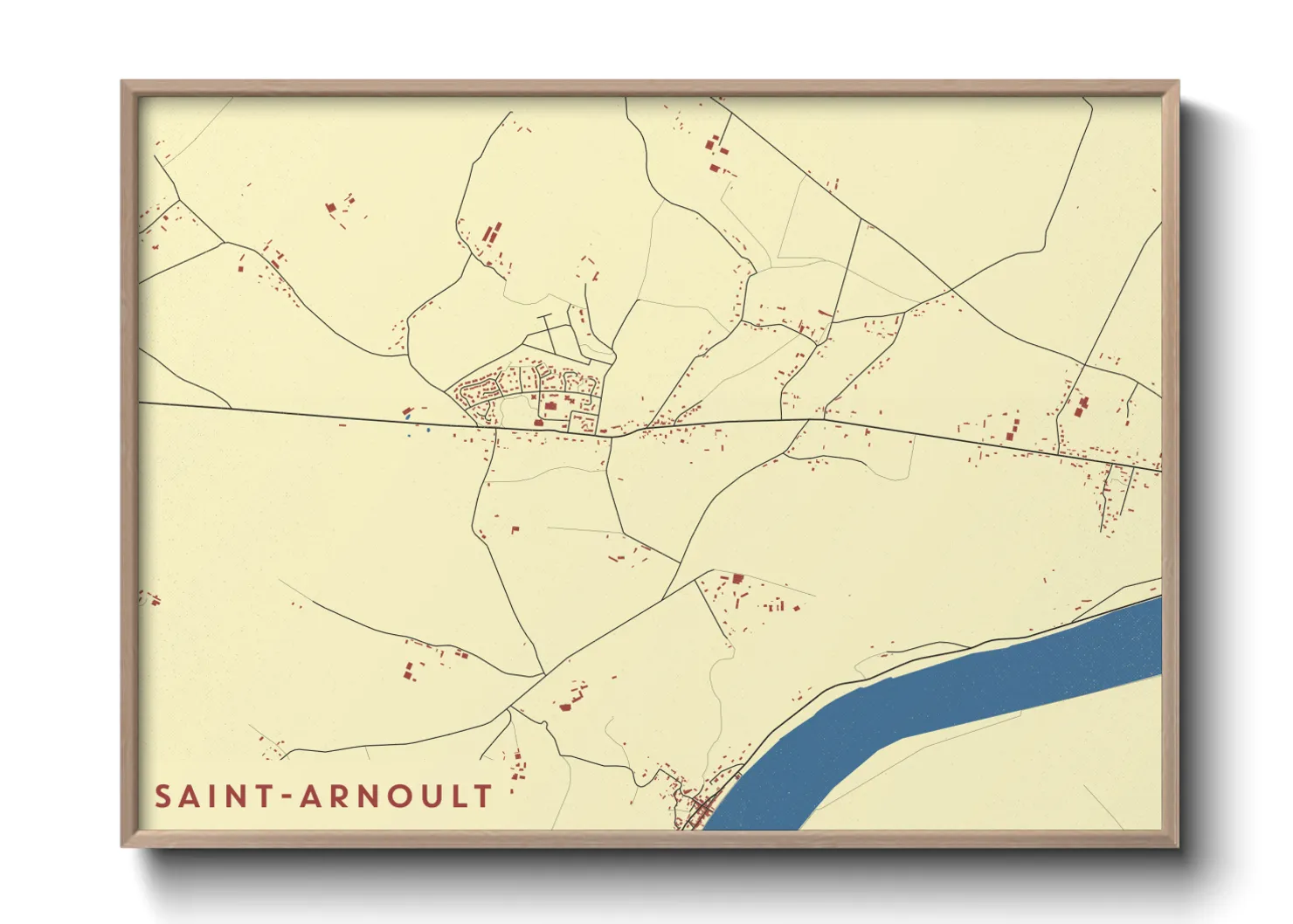 Une affiche de carte sur Saint-Arnoult