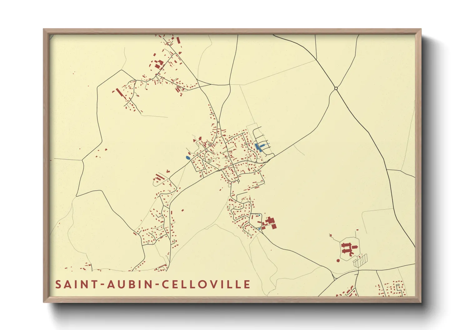 Une affiche de carte sur Saint-Aubin-Celloville