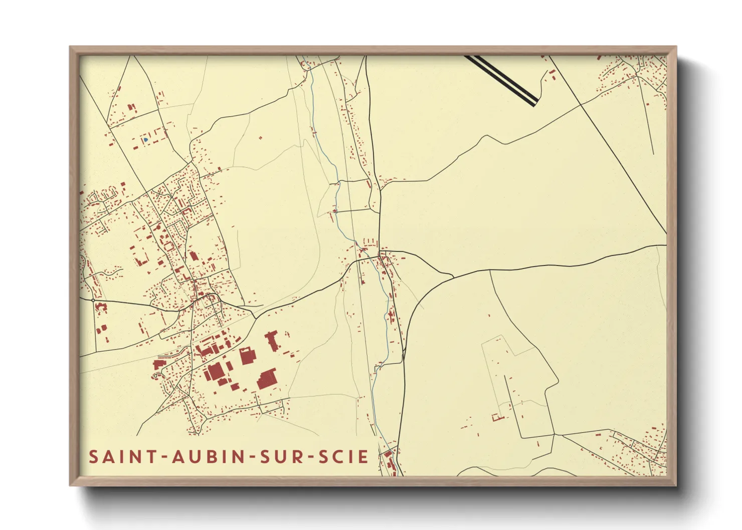 Une affiche de carte sur Saint-Aubin-sur-Scie