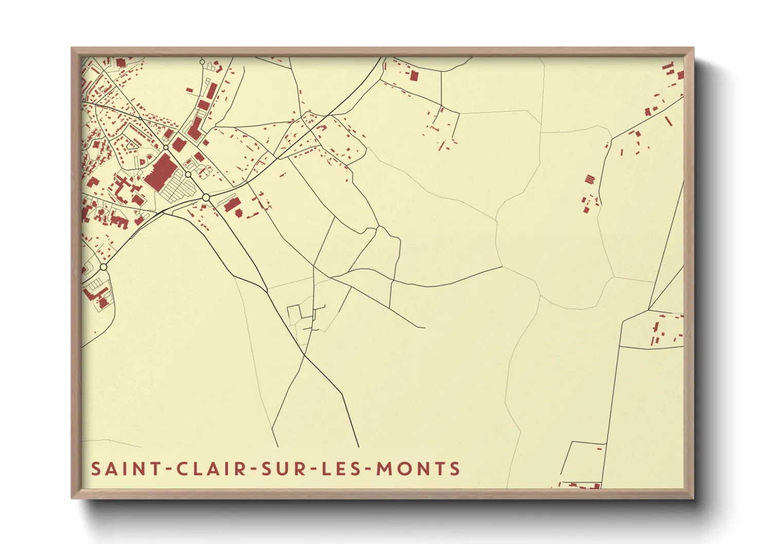 Une affiche de carte sur Saint-Clair-sur-les-Monts