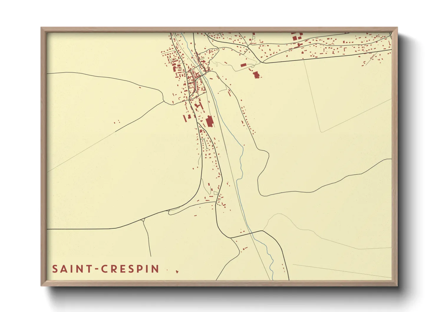 Une affiche de carte sur Saint-Crespin