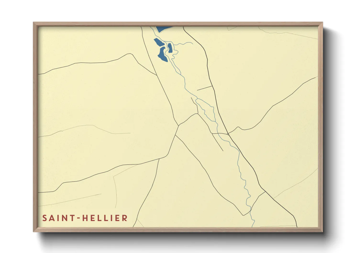 Une affiche de carte sur Saint-Hellier