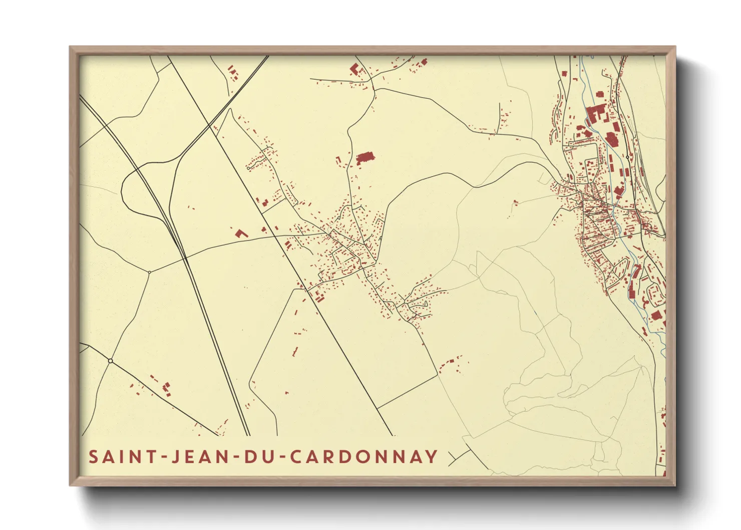 Une affiche de carte sur Saint-Jean-du-Cardonnay