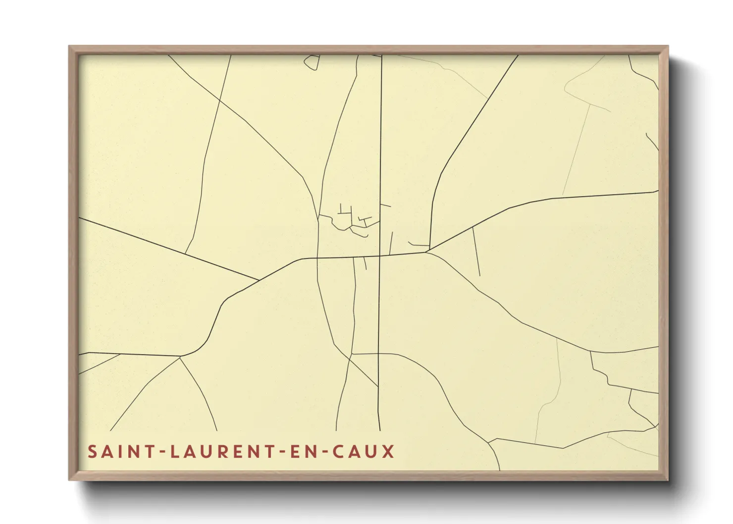 Une affiche de carte sur Saint-Laurent-en-Caux