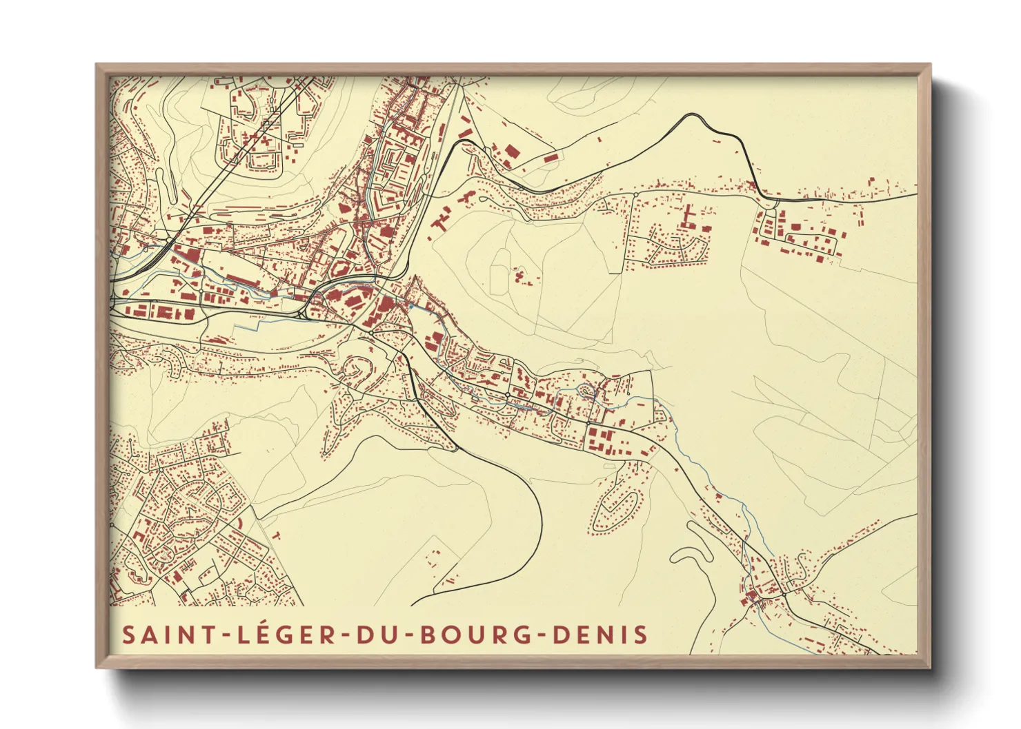 Une affiche de carte sur Saint-Léger-du-Bourg-Denis