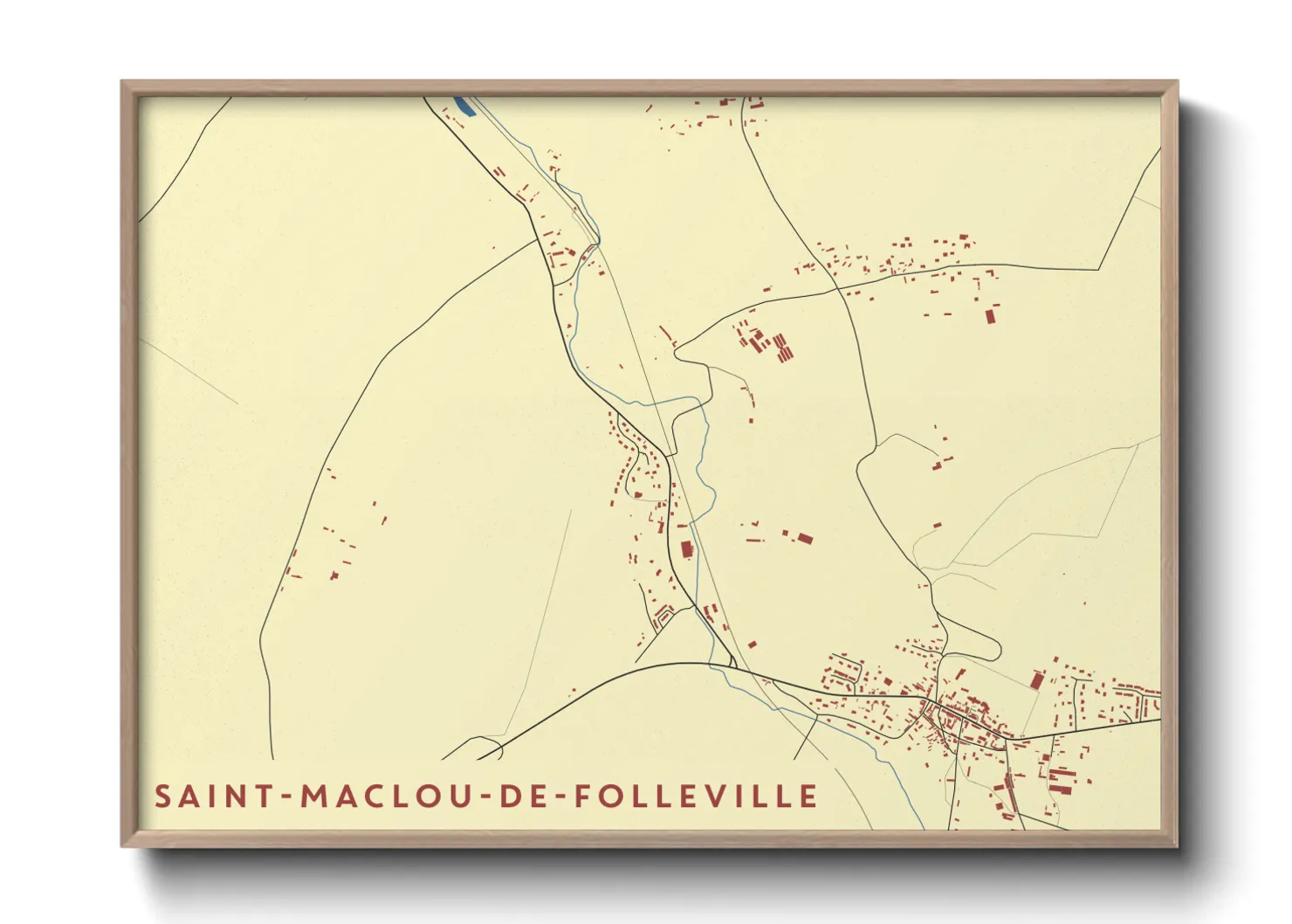 Une affiche de carte sur Saint-Maclou-de-Folleville